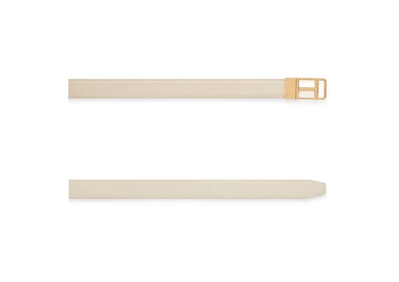 Tom Ford o1loc1c0724 TB270T Size: 110 / Leather Belt in Cream Size 42 - 2 Thumbnail