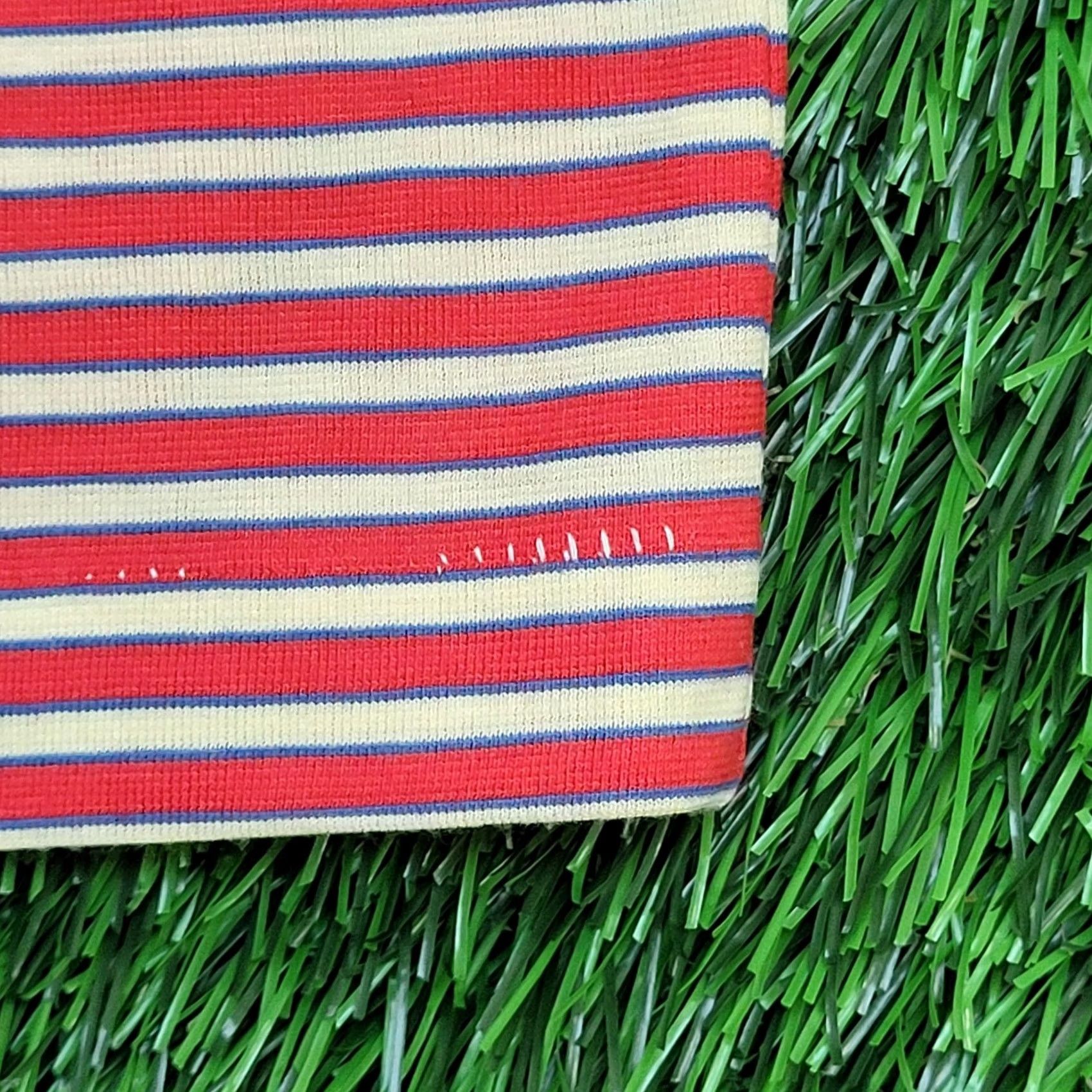 Vintage VINTAGE Manhattan Nature Knit Striped Polo Shirt Mens Small 3-Button Placket Cotton Poly Red White Knit Polo Shirt 70s Bohemian Mens S Size US S / EU 44-46 / 1 - 4 Thumbnail