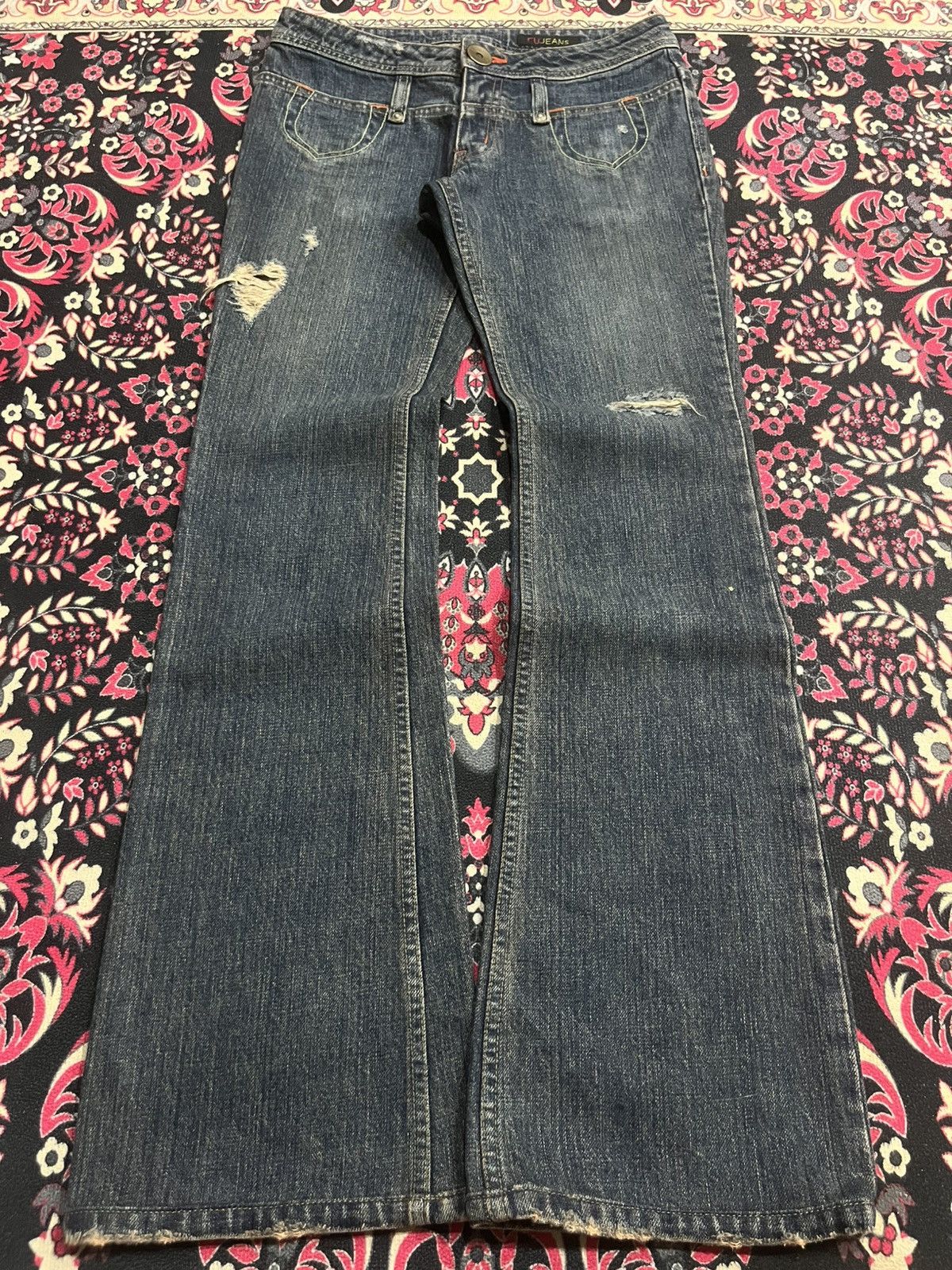 If Six Was Nine Vintage Japanese Brand RU Avant Grade Style Dark Flare Jeans Size 28" / US 6 / IT 42 - 1 Thumbnail