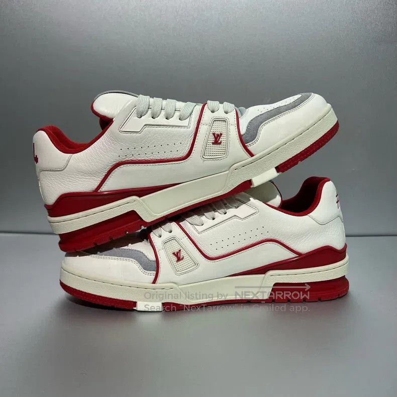 Louis Vuitton Louis Vuitton Trainer White and Red Patchwork Board Shoes Size US 8.5 / EU 41-42 - 9 Thumbnail