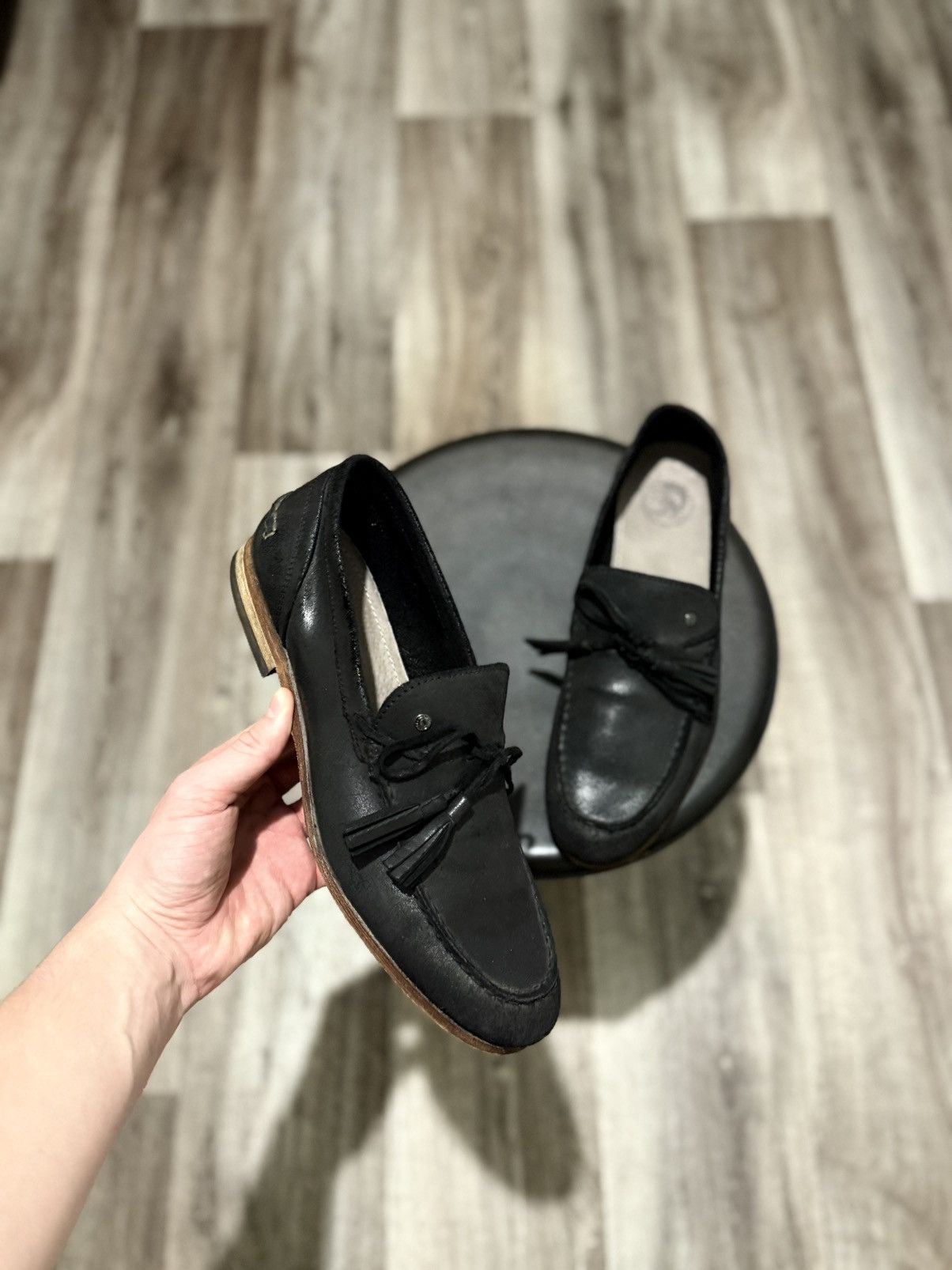 Diesel DIESEL RARE MEN’S BLACK LEATHER LOAFERS SLIP ON SHOES Size42 Size US 9.5 / EU 42-43 - 7 Thumbnail