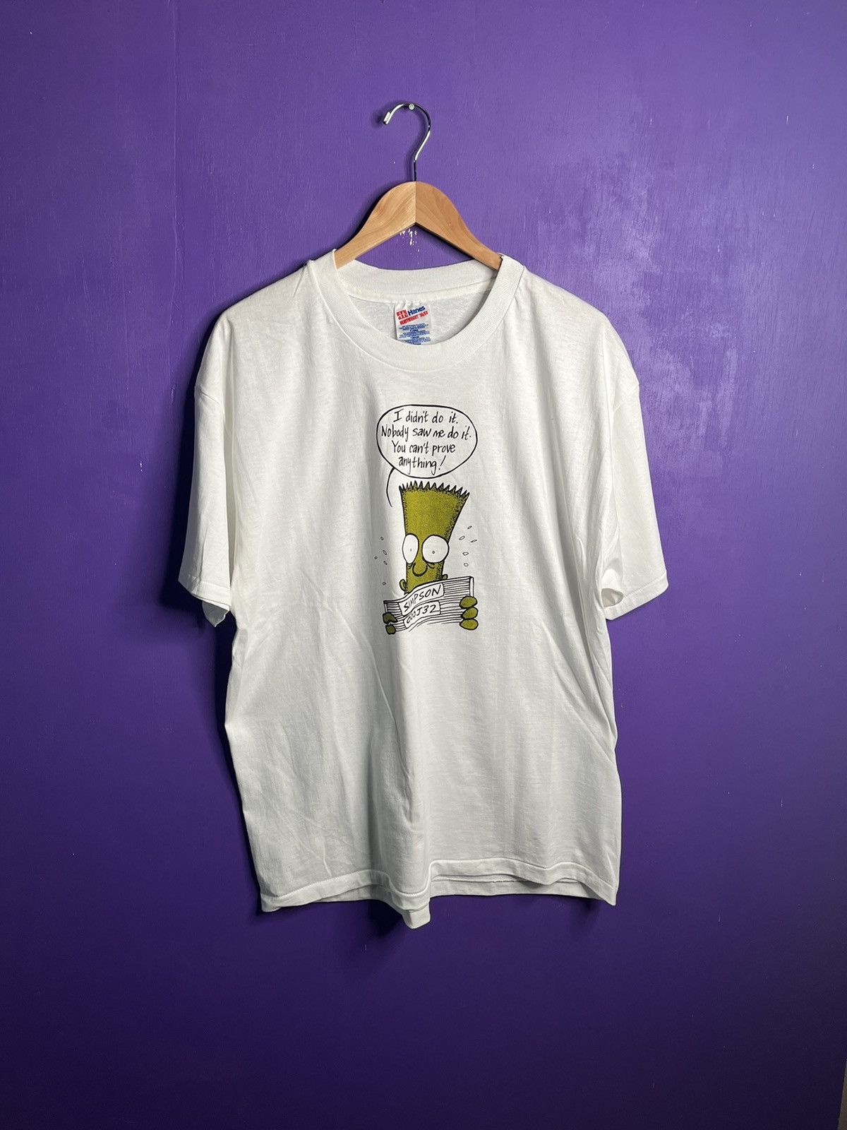 Vintage Vintage 90s Bart Simpson OJ Simpson mug shot t-shirt Size US XL / EU 56 / 4 - 1 Thumbnail
