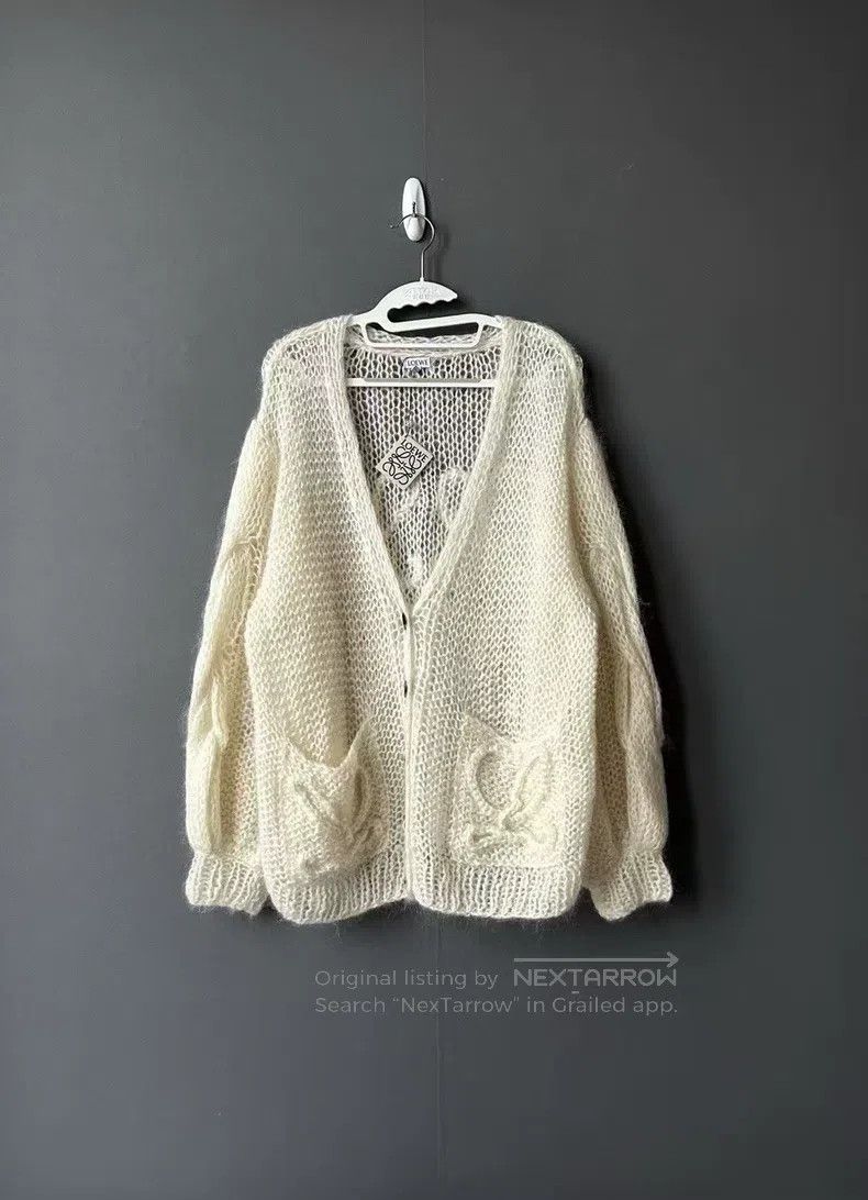 Loewe Loewe Off White Mohair Cardigan Size S / US 4 / IT 40 - 1 Thumbnail