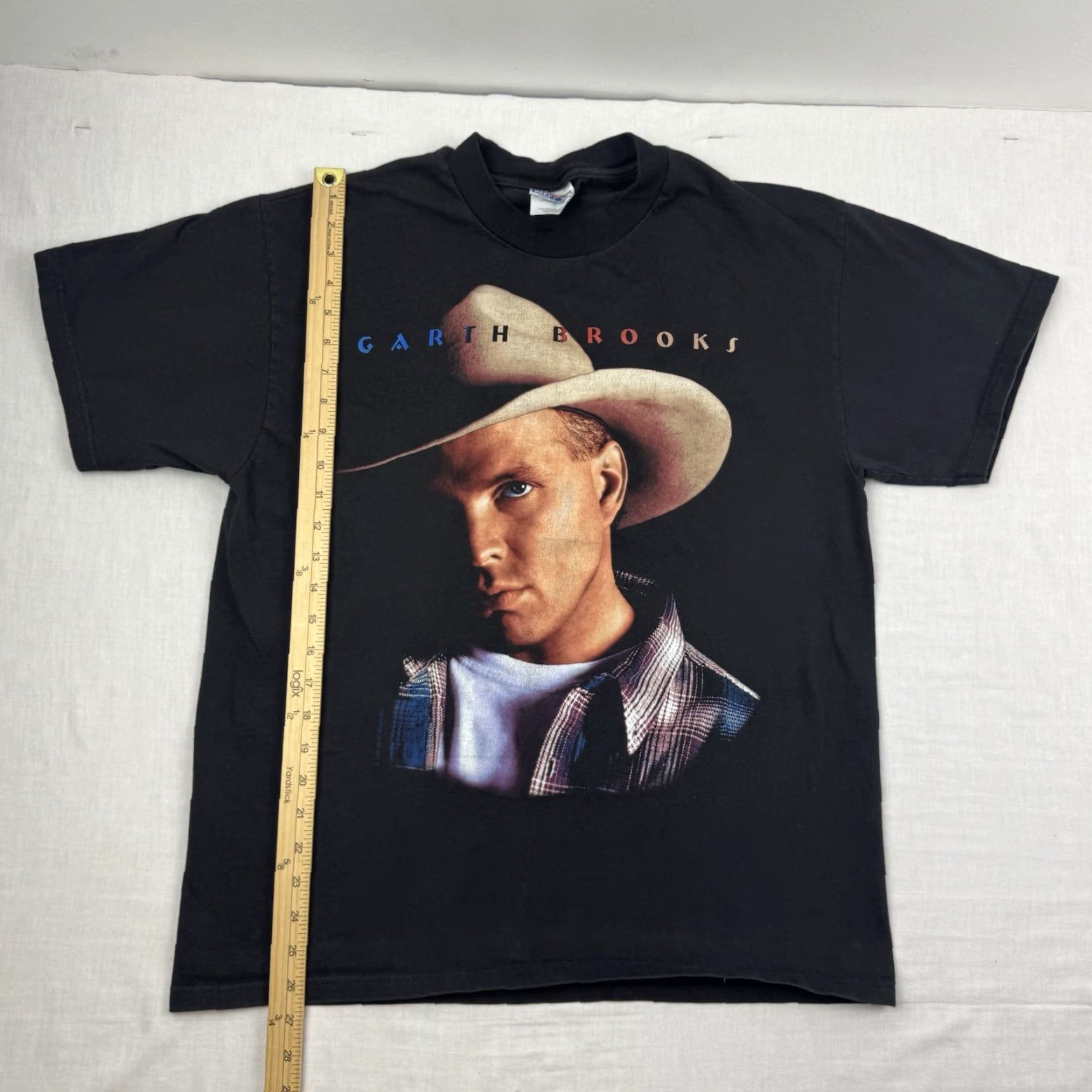 Hanes VINTAGE Garth Brooks T Shirt Adult Large Black 90s Hanes Crew Neck Short Sleeve Mens Band T-Shirt Size US L / EU 52-54 / 3 - 5 Thumbnail
