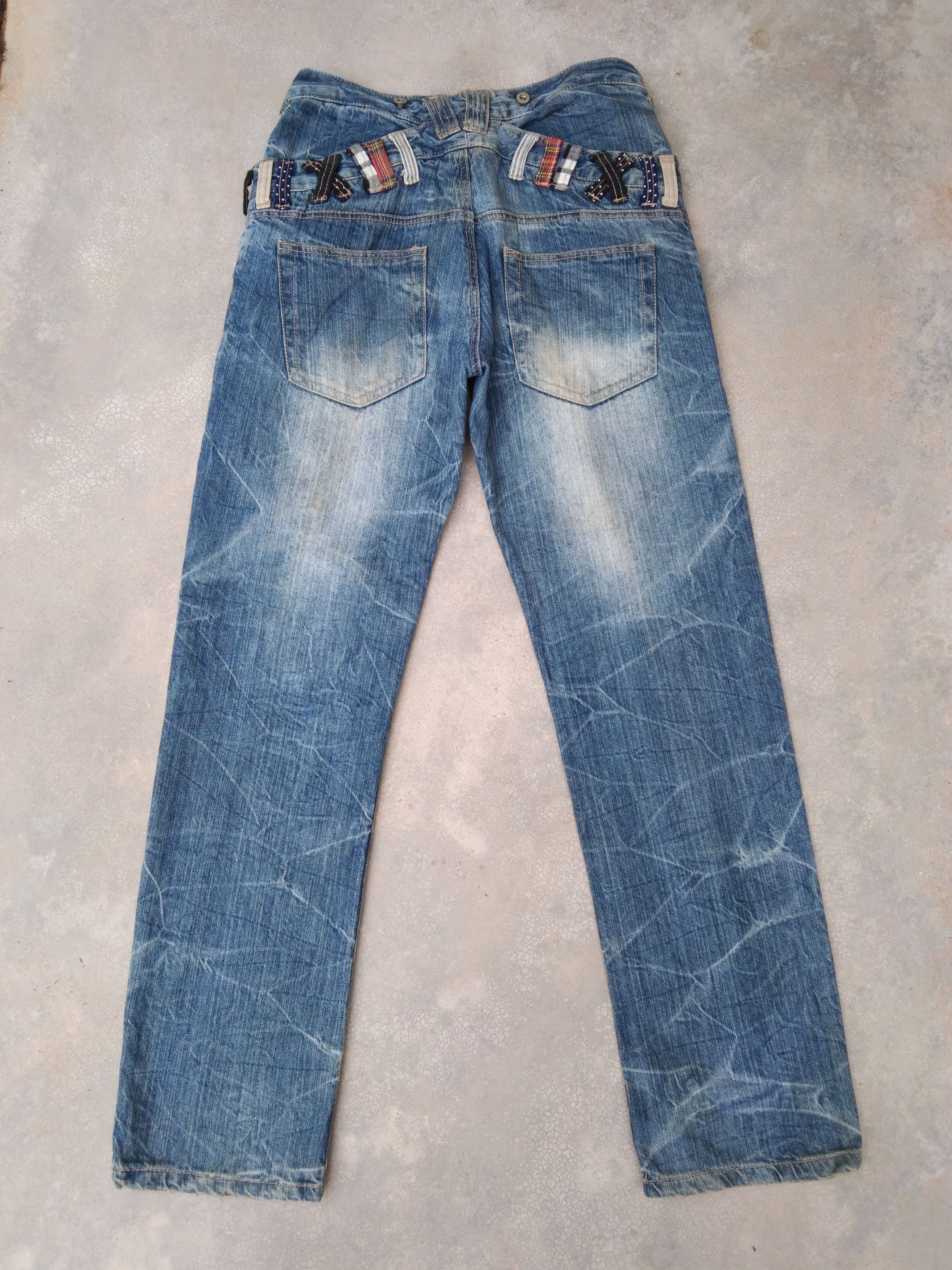 Japanese Brand × Vintage Vintage Distressed Japan Retro Punk Jeans Double Waist Denim Size US 30 / EU 46 - 2 Thumbnail