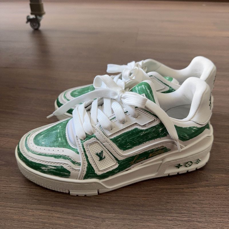 Louis Vuitton Louis Vuitton Hand-Painted Low Top Trainers 0079 Size US 6 / IT 36 - 1 Thumbnail