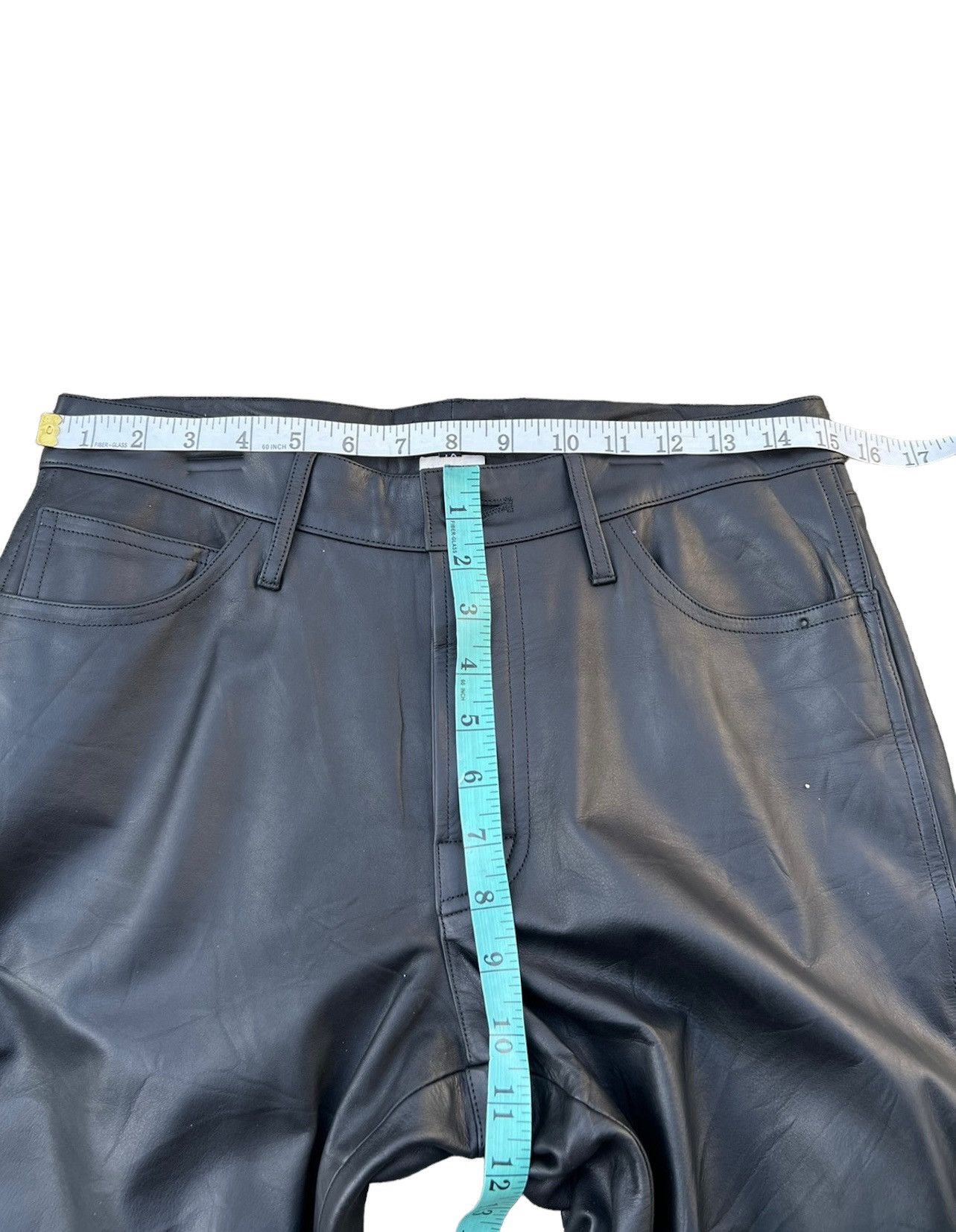 Vintage × agnes b. Vintage Agnes B. Homme Paris Cowhide Black Leather Pant Size US 30 / EU 46 - 3 Thumbnail