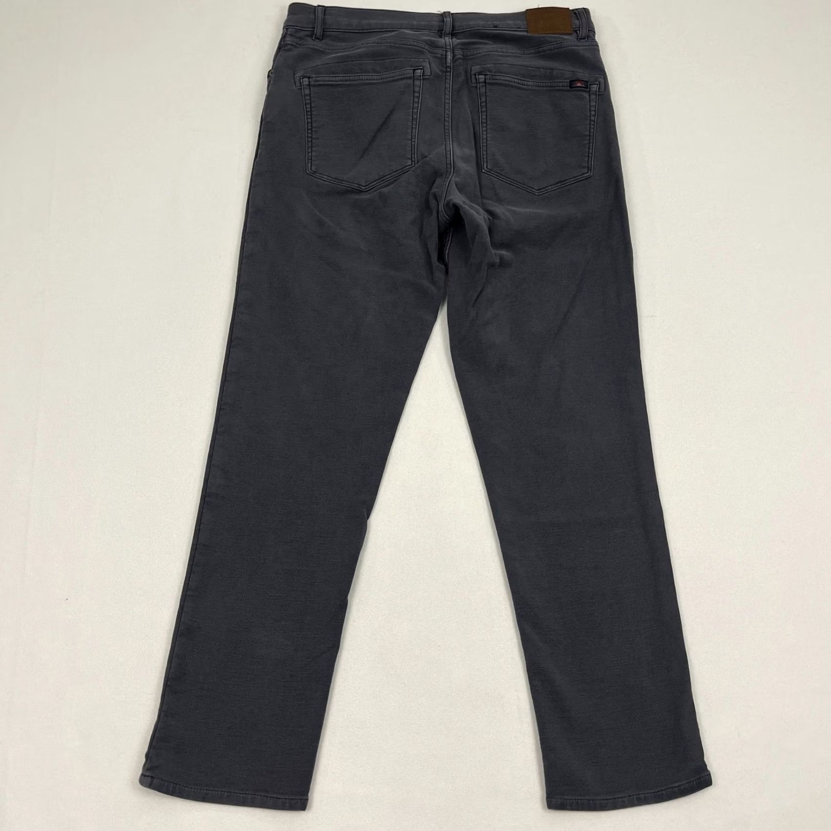 Faherty Faherty Pants Mens 33 x 29 5-Pocket Slim Straight Gray Cotton Blend Stretch Casual Prep Tapered Modern Size US 33 - 3 Thumbnail