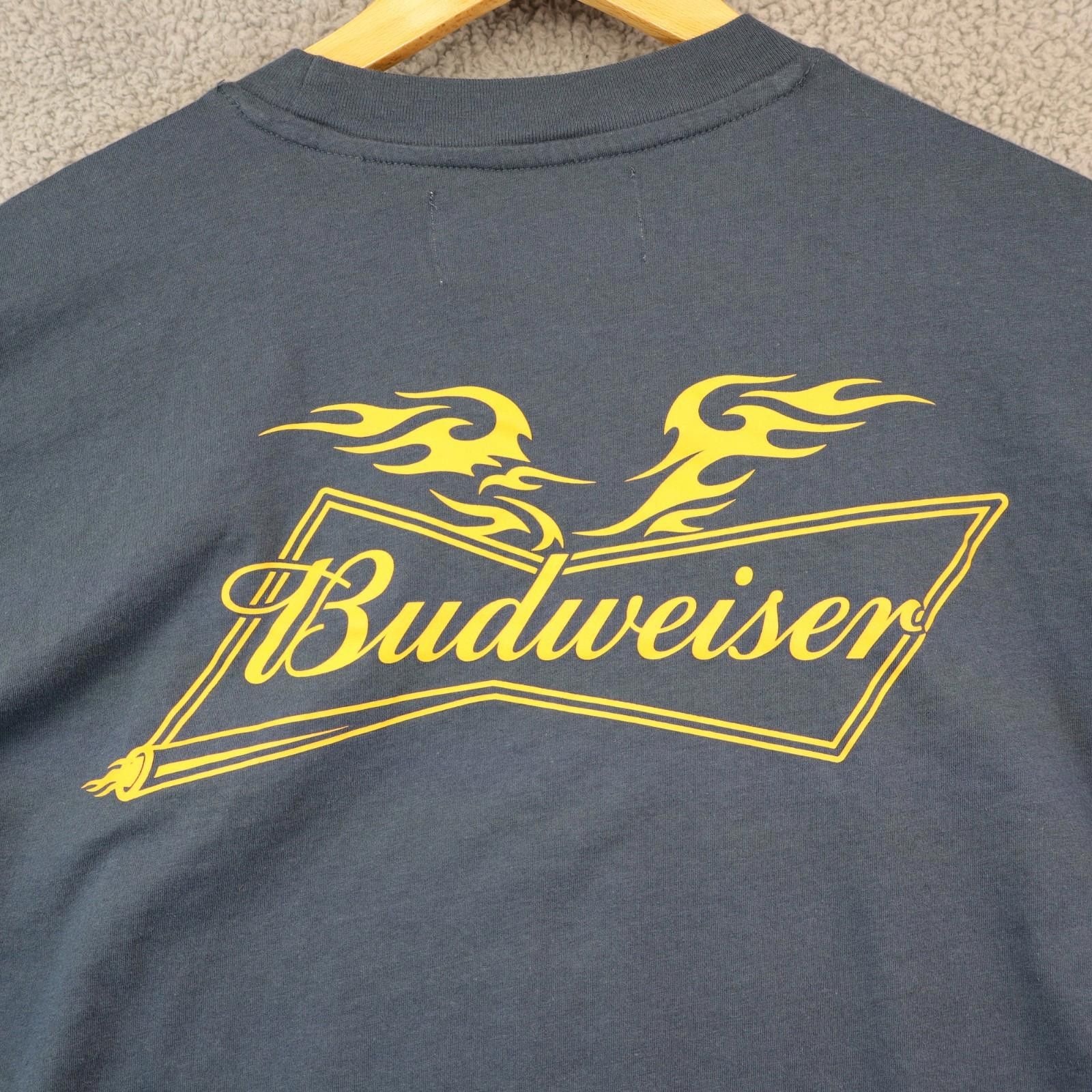 Pacsun Pacsun x Budweiser Shirt Medium Blue Cotton Biker Flame Size US M / EU 48-50 / 2 - 2 Thumbnail