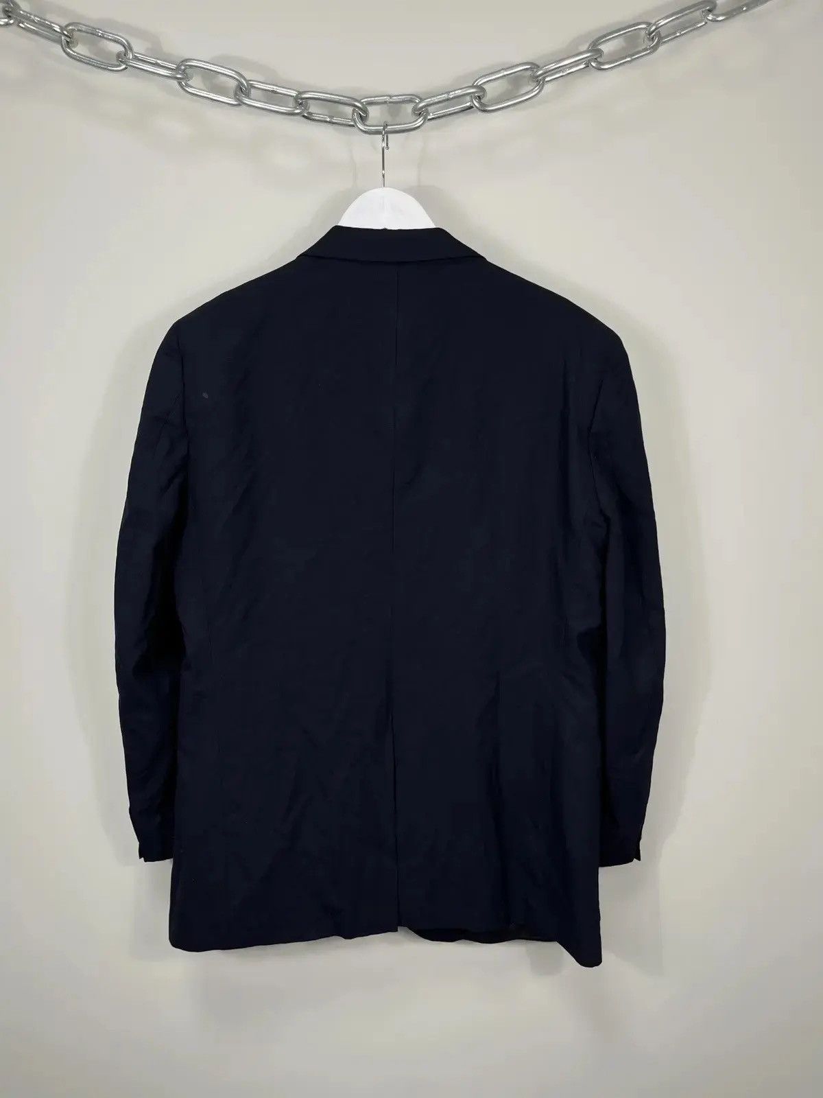 Burberry Vintage Burberry Gold Buttons Navy Luxury Wool Blazer Size 48R - 9 Thumbnail