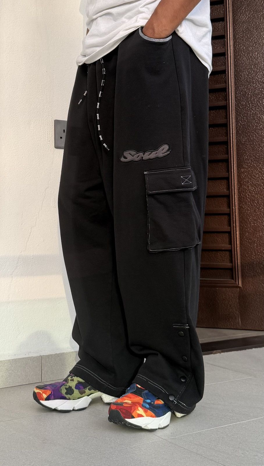 Triple 5 Soul SOUL Black Baggy Cargo Sweatpants Size US 36 / EU 52 - 6 Thumbnail