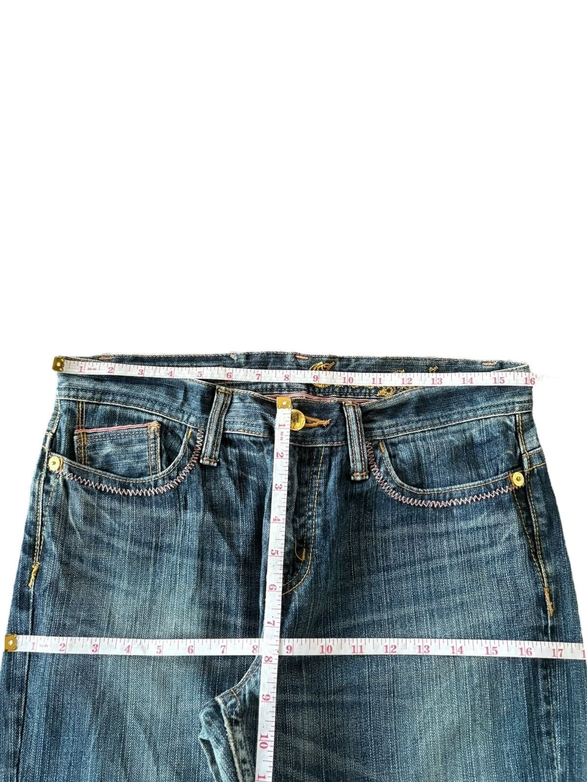 Hysteric Glamour Vintage Japanese Brand Blue Wash Distress Flare Jeans Size 32" / US 10 / IT 46 - 6 Thumbnail