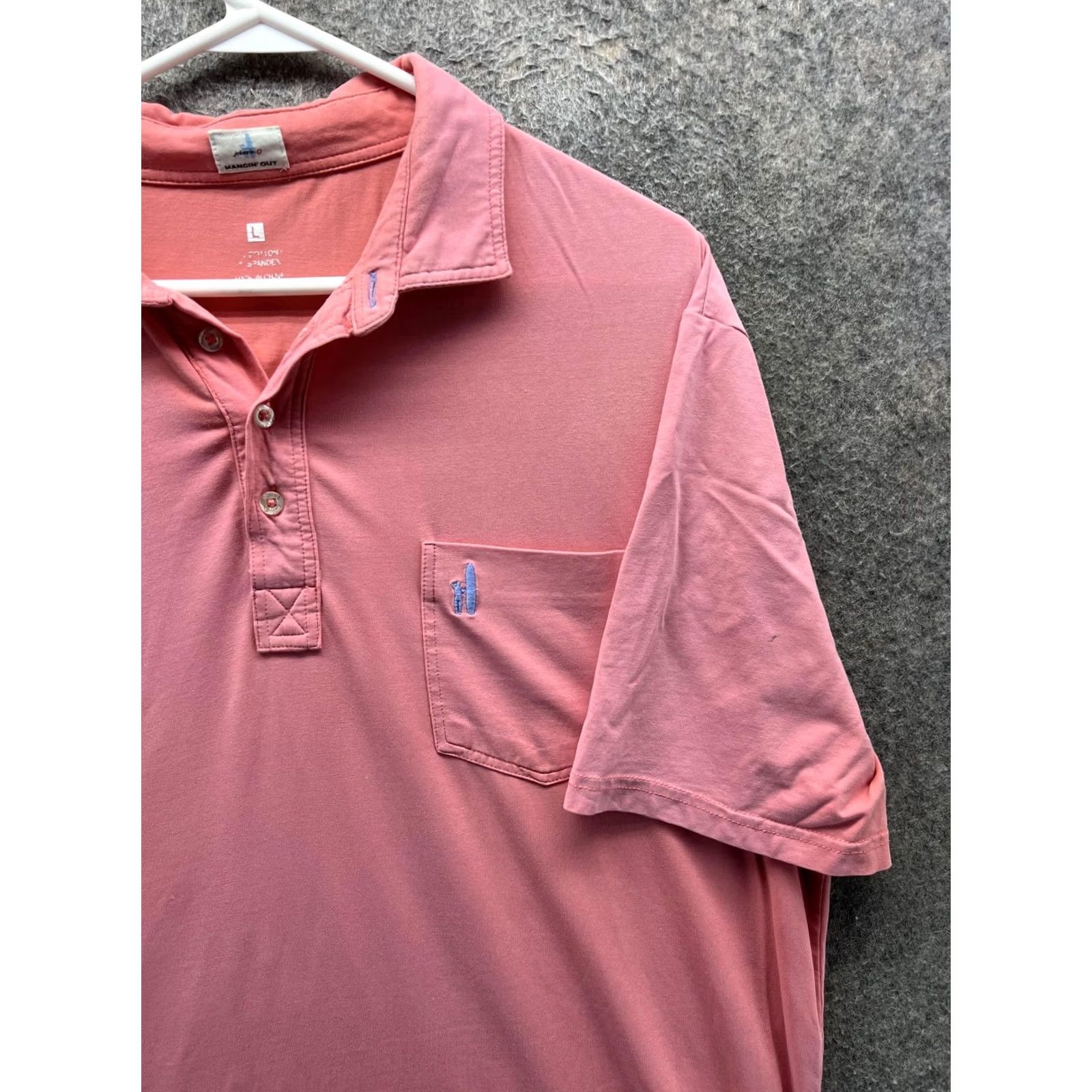 johnnie-O Johnnie-O Hangin' Out Polo Shirt Mens L Pink Pocket Stretch Short Sleeve Casual Size US L / EU 52-54 / 3 - 6 Thumbnail