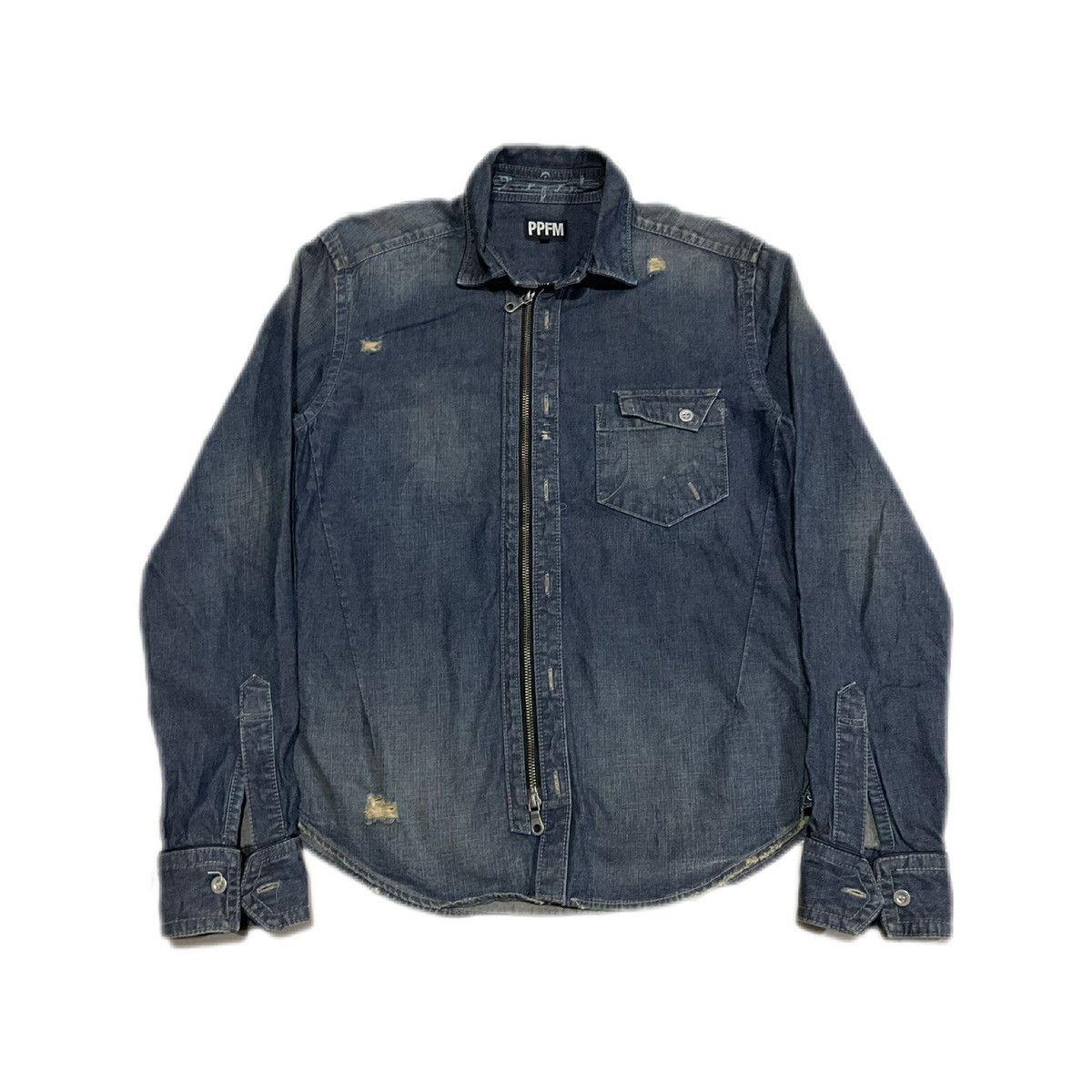 Hysteric Glamour × PPFM × Seditionaries 🔥Sick Y2K PPFM Zipper Denim Shirt Size US M / EU 48-50 / 2 - 3 Thumbnail