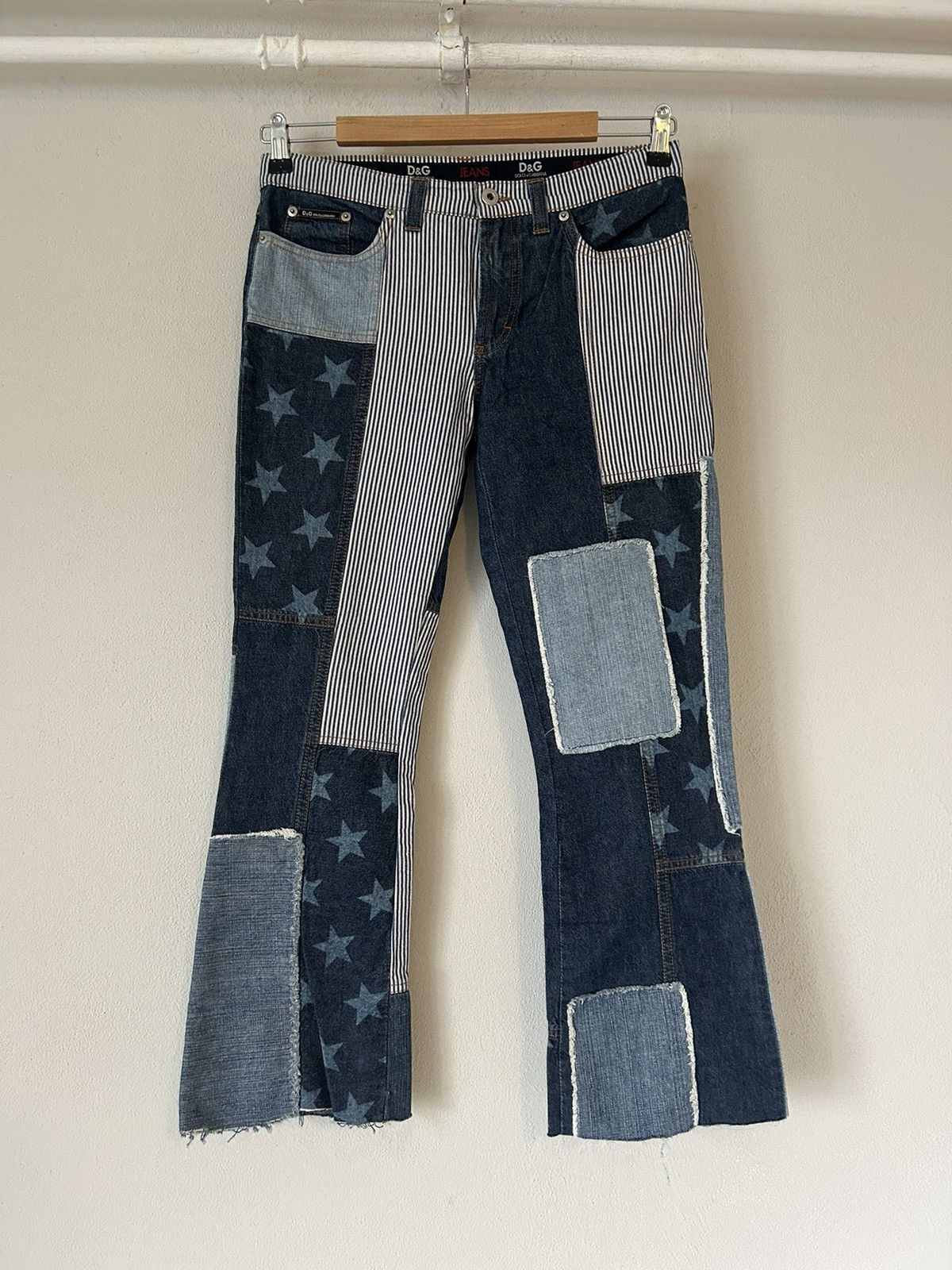 Dolce & Gabbana D&G Dolce & Gabbana Patchwork Star and Stripe Jeans Size US 30 / EU 46 - 1 Thumbnail