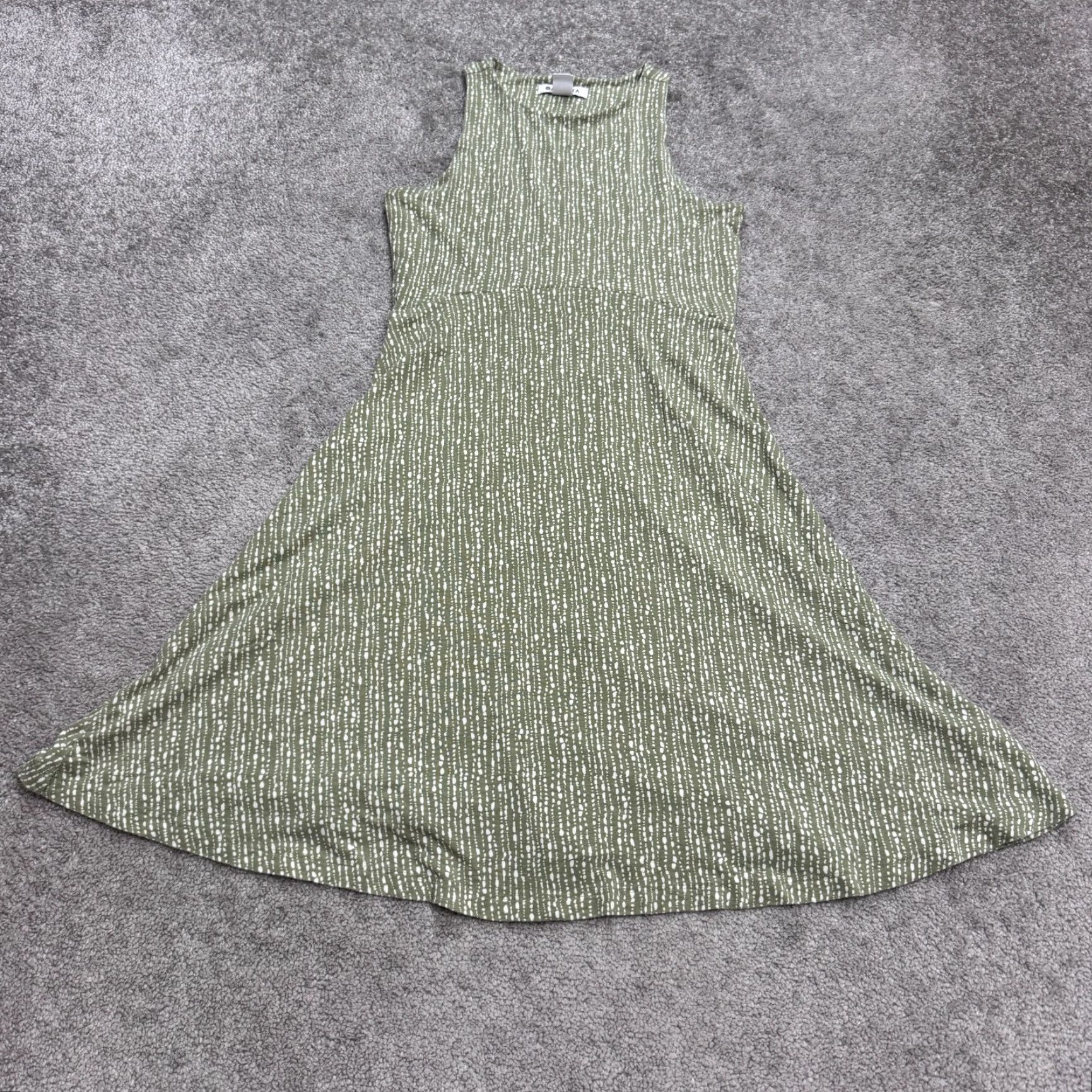Athleta Athleta Halter Fit & Flare A-Line Mini Dress Womens XXS Green White Polka Dot Size XXS / US 00 / IT 34 - 2 Thumbnail