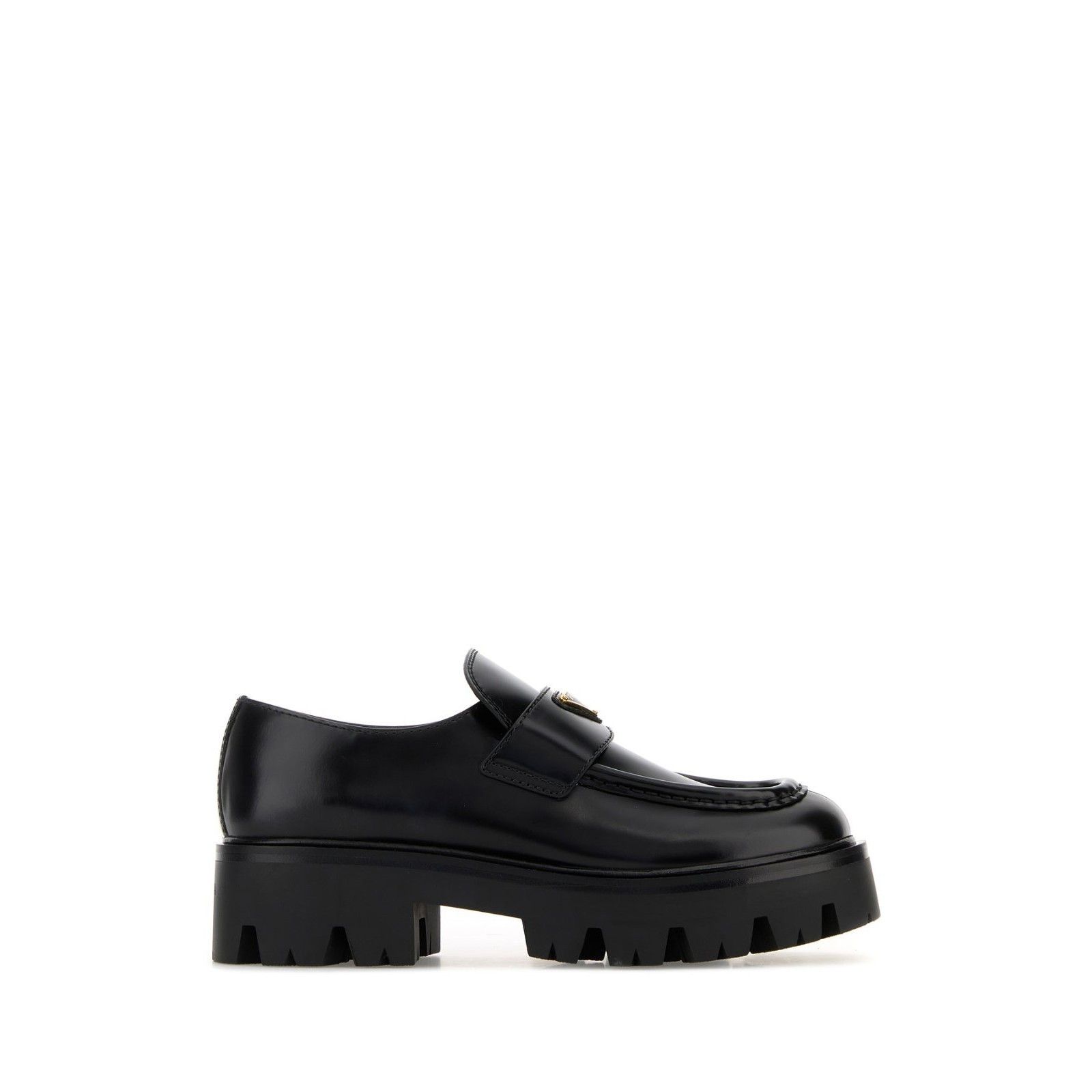 Prada PRADA Triangle Black Leather Loafers New And Authentic (Wome Size US 11 / IT 41 - 4 Thumbnail