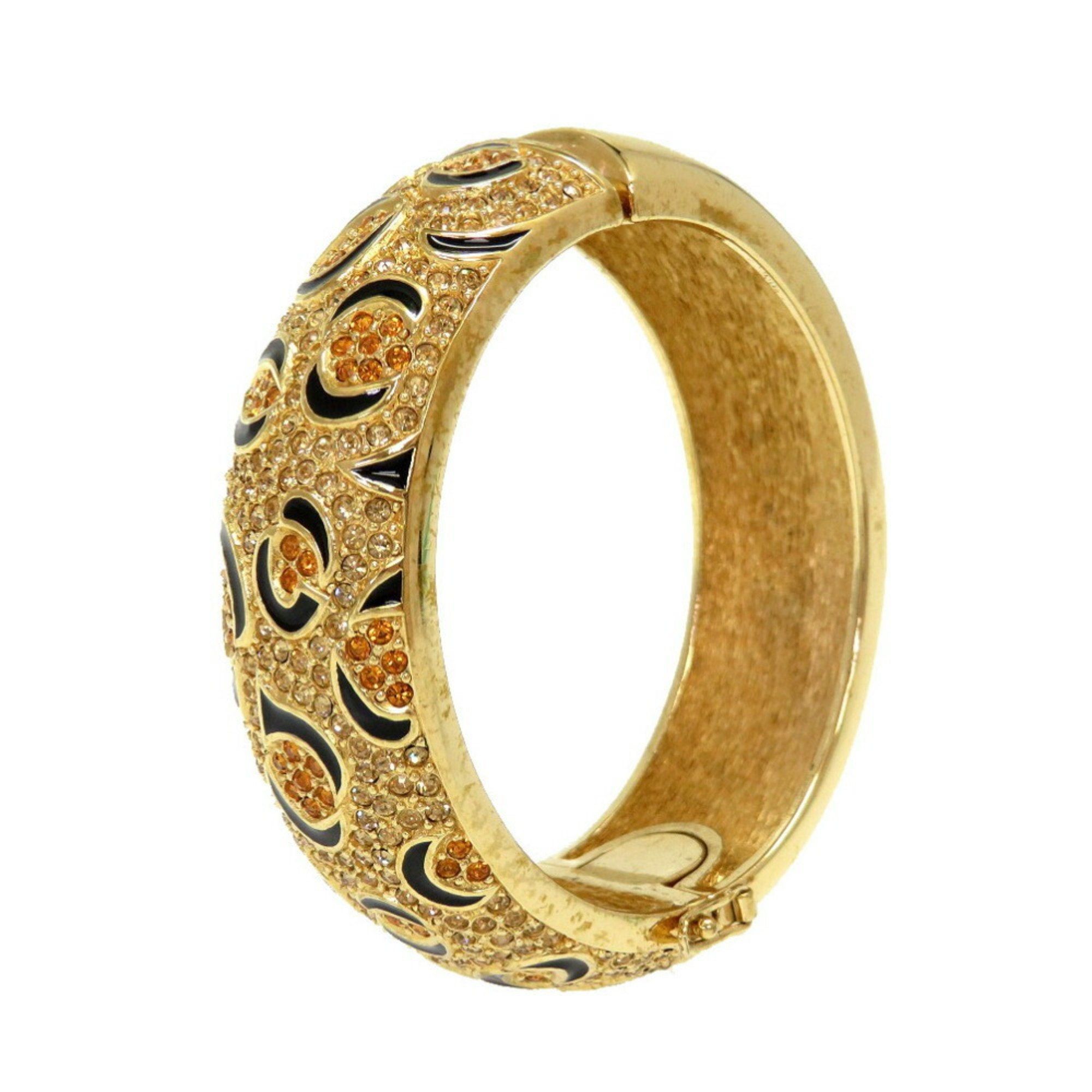 image of Christian Dior Dior Stone Gold Bangle 0032 in Black, Women's