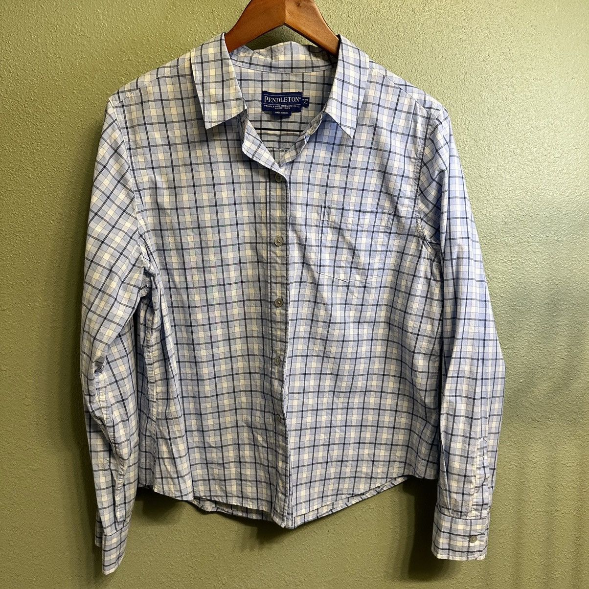 Pendleton Pendleton Women’s Light Blue Plaid Long Sleeve Button Up Size XL / US 12-14 / IT 48-50 - 1 Thumbnail