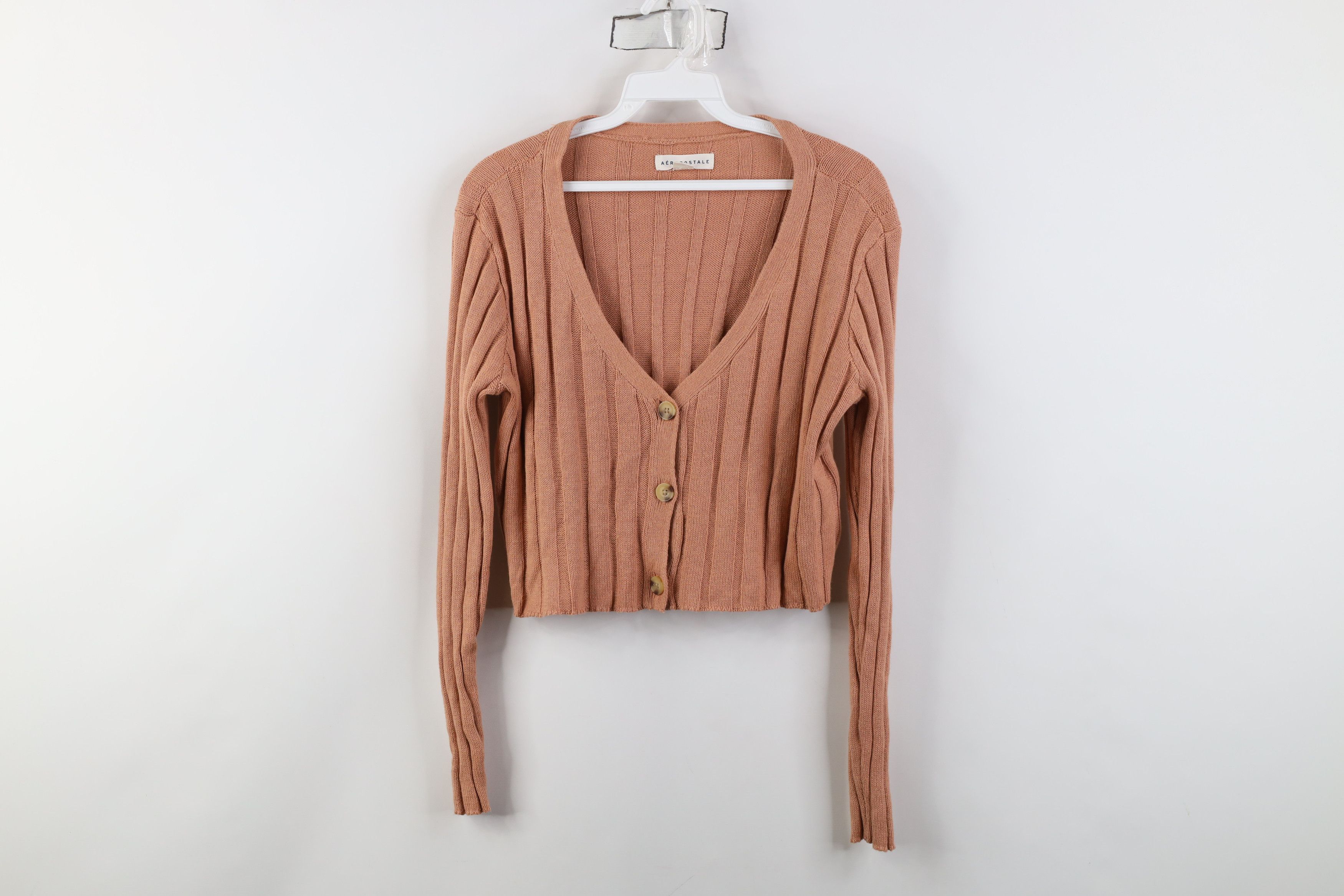 Aeropostale Vintage Y2K Aeropostale Cropped Ribbed Knit Cardigan Sweater Size S / US 4 / IT 40 - 1 Thumbnail