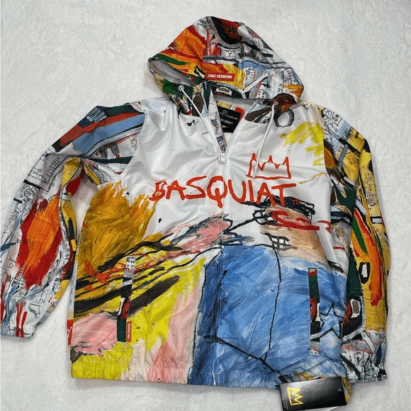 Size L Men's Jean Michel Basquiat X Members Only Jacket Windbreaker 2024 Hooded NWT