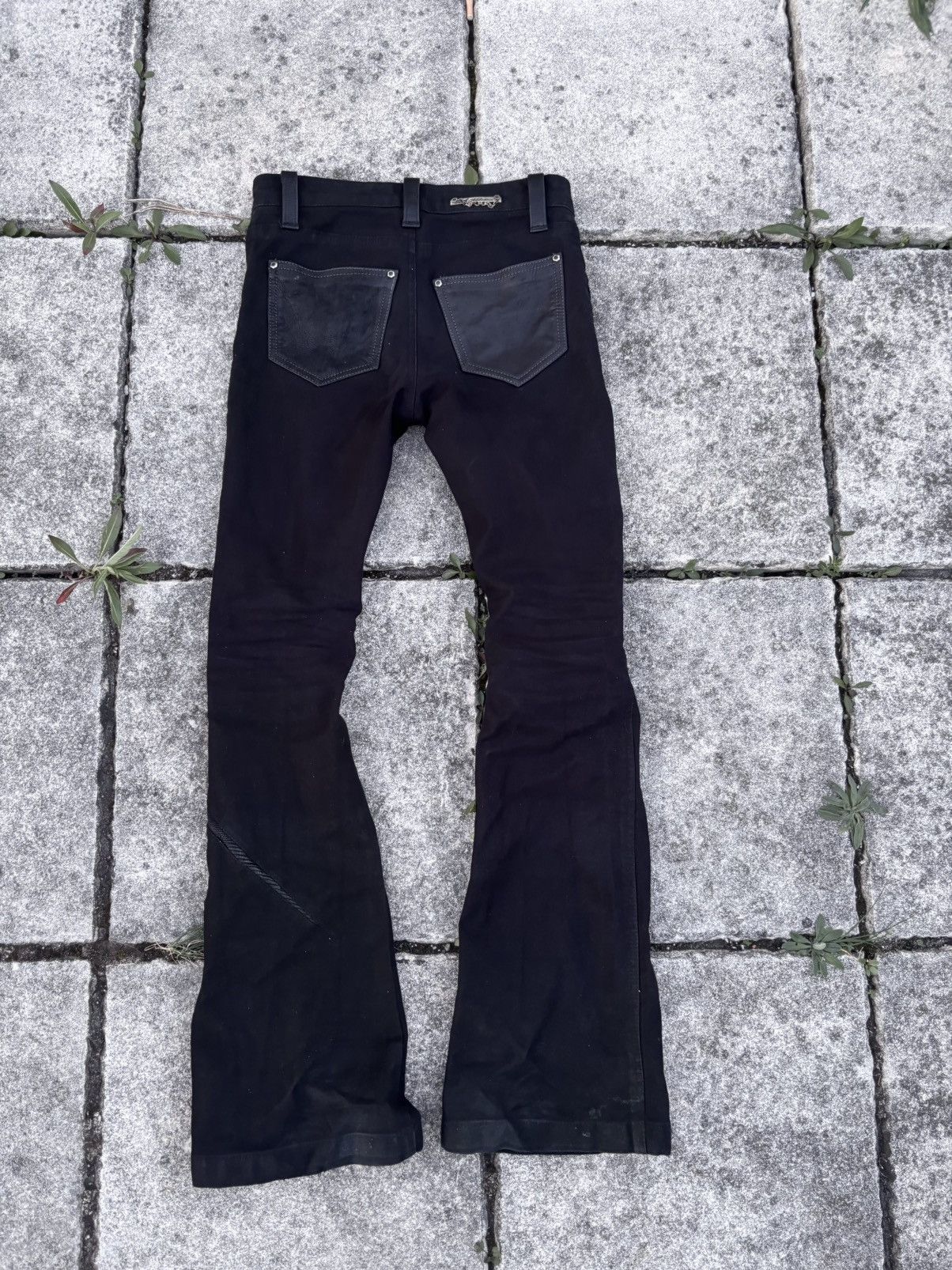 14th Addiction 14th Addiction leather hybrid waxed flared jeans Size US 28 / EU 44 - 8 Thumbnail