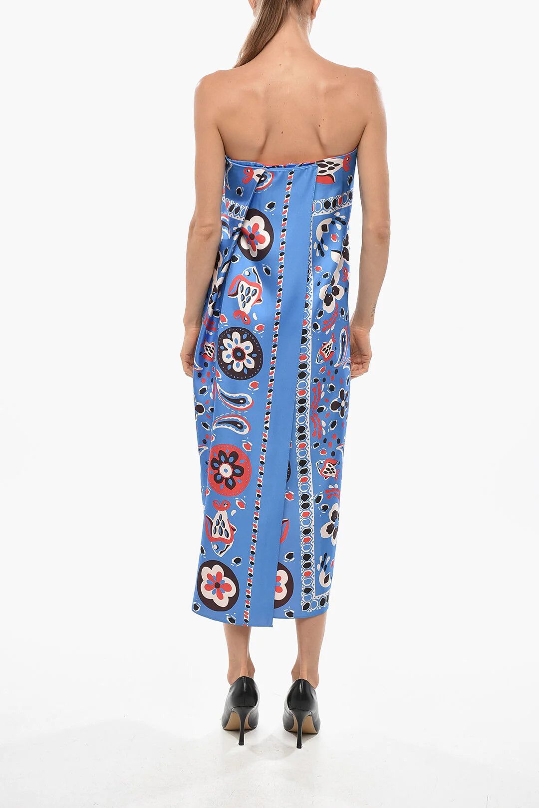 Tory Burch og1mm0426 Silk Strapless Dress in Light Blue Size XS / US 0-2 / IT 36-38 - 3 Thumbnail