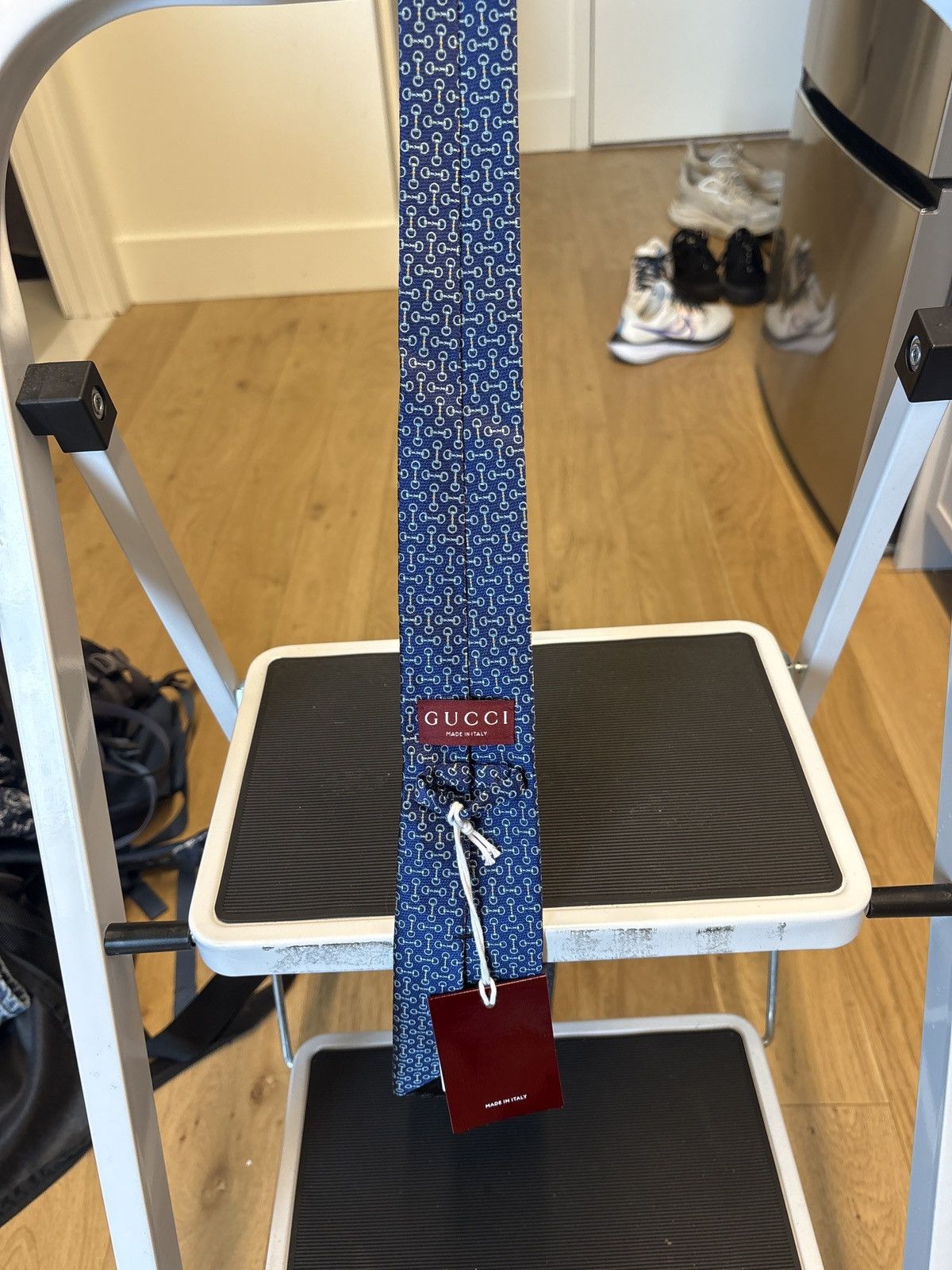 Gucci Blue Gucci tie with horsebit logos Size ONE SIZE - 7 Thumbnail