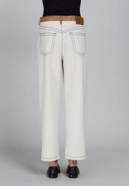 Marni o1w1db10125 Carrot Fit Jeans in Ecru Size 28" / US 6 / IT 42 - 2 Thumbnail