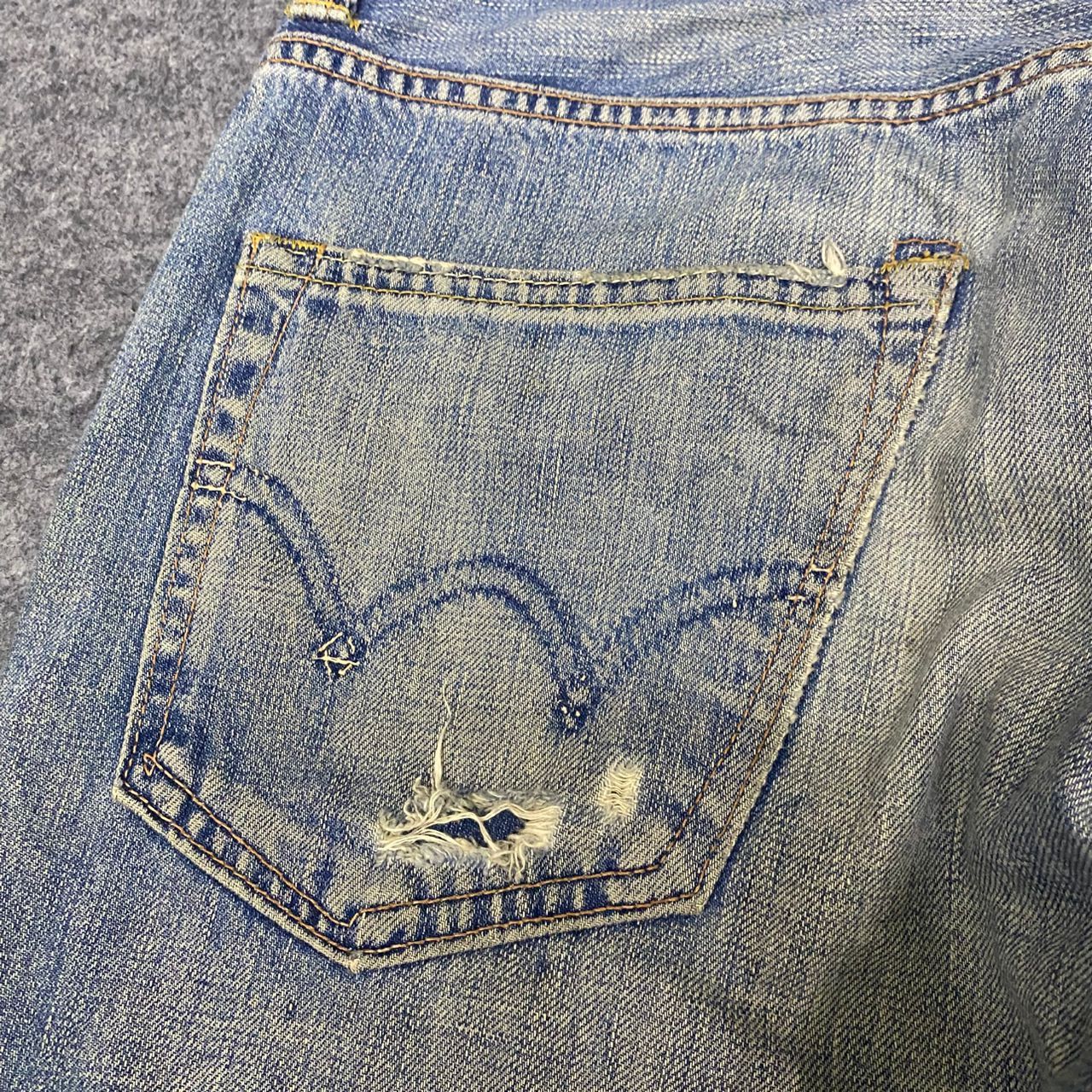 If Six Was Nine Vintage Edwin 504 Distressed Denim Kurt Cobain Style Size US 33 - 14 Thumbnail