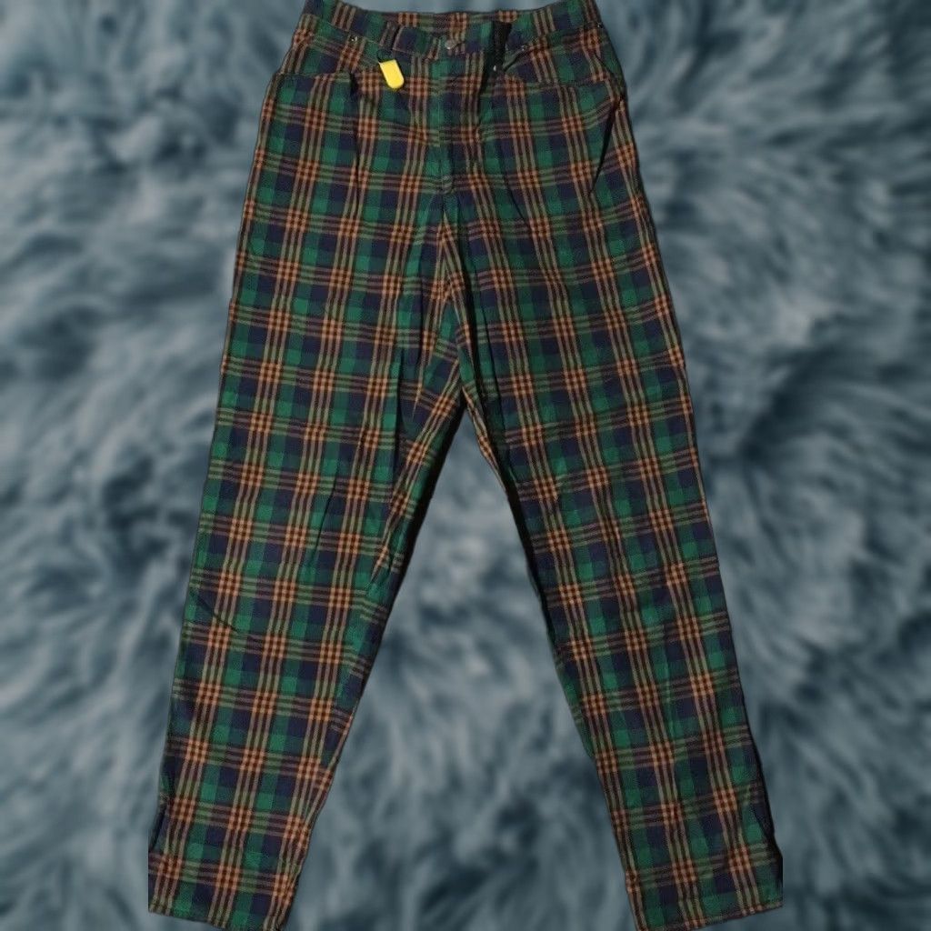 Fiorucci Vtg 80s Fiorucci Plaid Pants 30 Flannel Punk Designer Italy Retro Grunge 70s Size 30" / US 8 / IT 44 - 1 Thumbnail