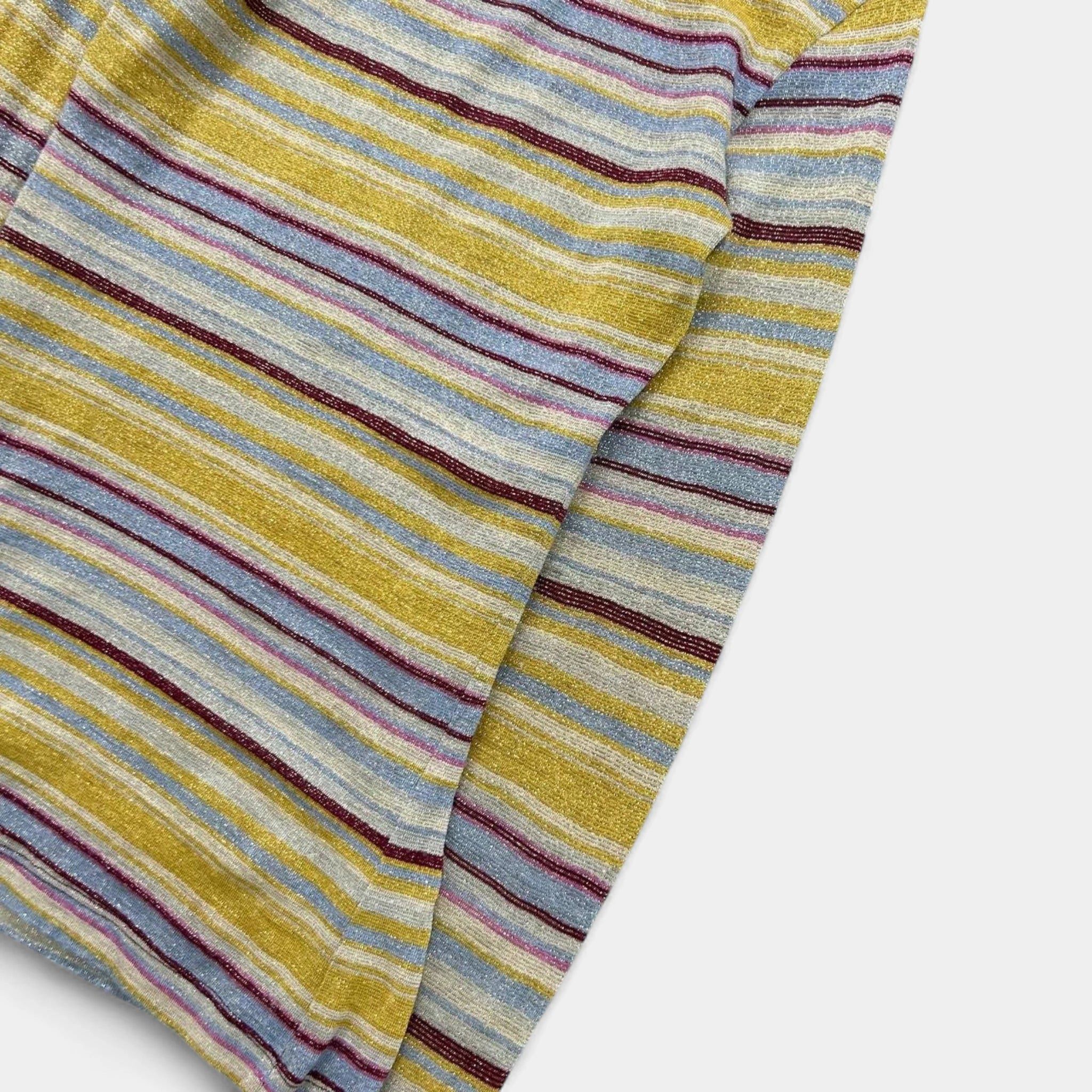 Versace Versace 1990s Glitter Effect Striped Long Sleeve Turtleneck Size US M / EU 48-50 / 2 - 5 Thumbnail