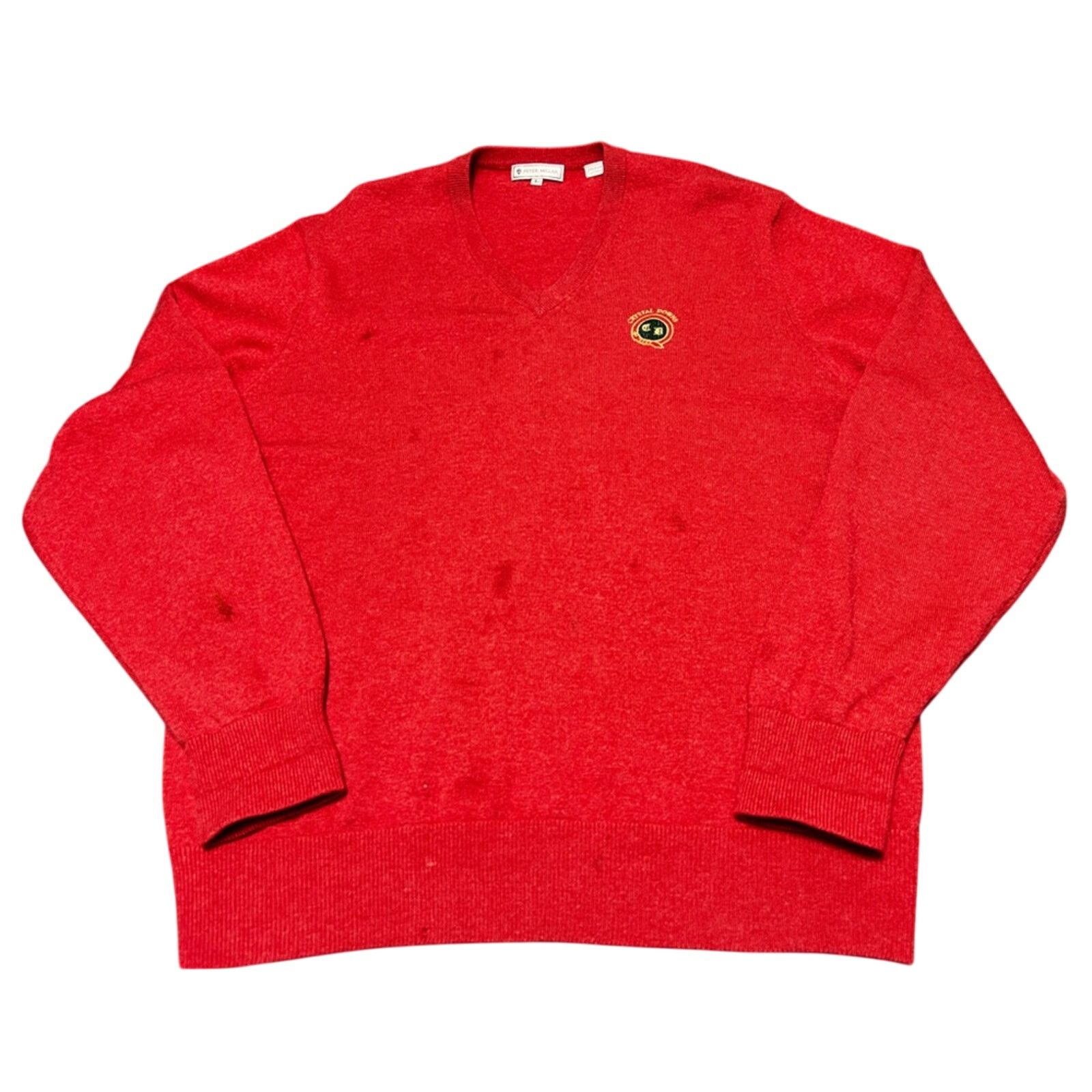 Peter Millar Peter Millar Mens 100% Cashmere V Neck Sweater CRYSTAL DOWNS Size US L / EU 52-54 / 3 - 1 Thumbnail