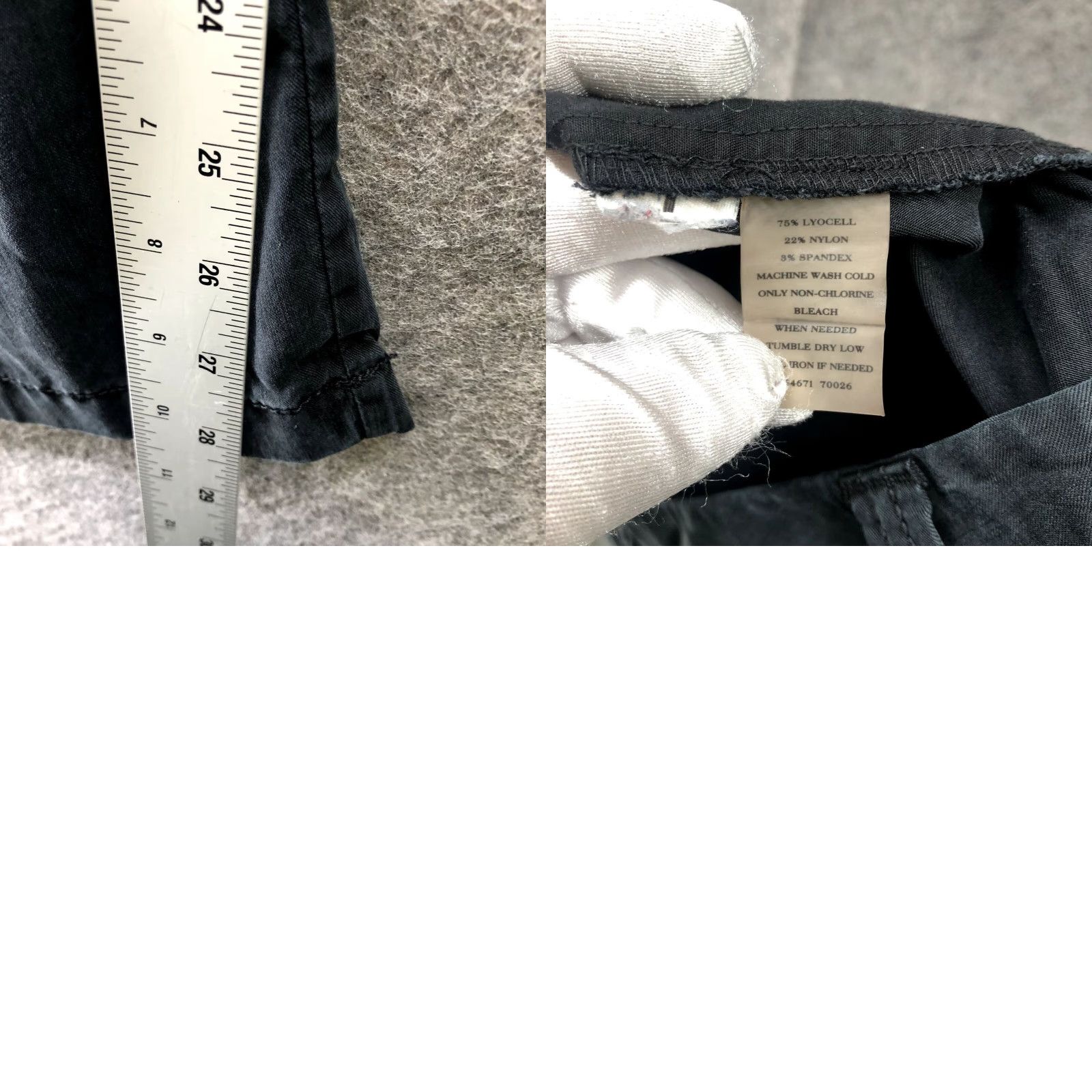 Banana Republic Ann Taylor Black Lyocell Pants Womens Size 14 Roll Cuff Cropped Relaxed Size 36" / US 14 / IT 50 - 8 Thumbnail