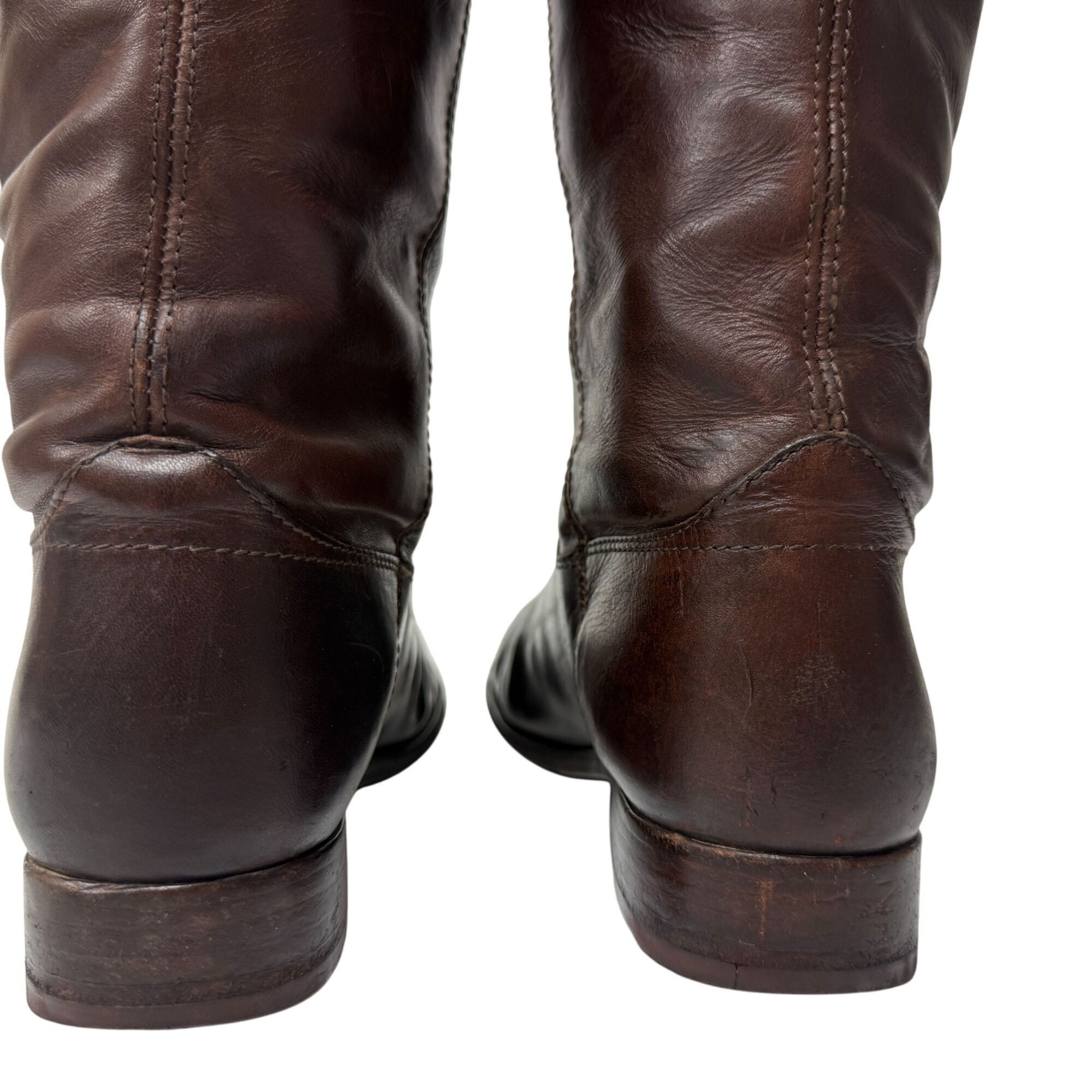 Frye Vtg Frye Melissa 4015 Chocolate Brown Leather TALL Boots Size US 7 / IT 37 - 5 Thumbnail