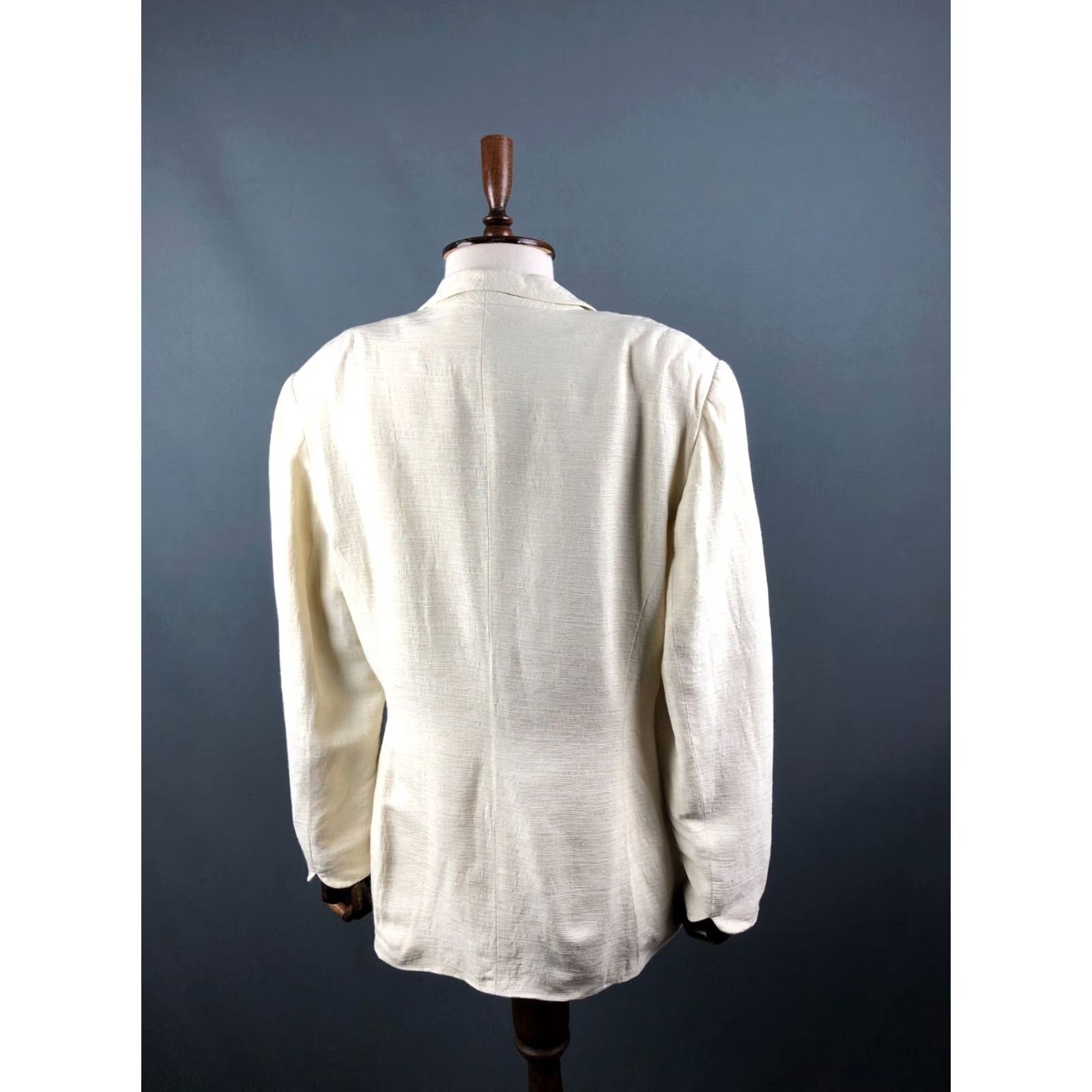 Vintage Laurèl Blazer Women 42 Ivory Viscose Rayon One Button Closure On-Seam Pockets Classic Size M / US 6-8 / IT 42-44 - 3 Thumbnail
