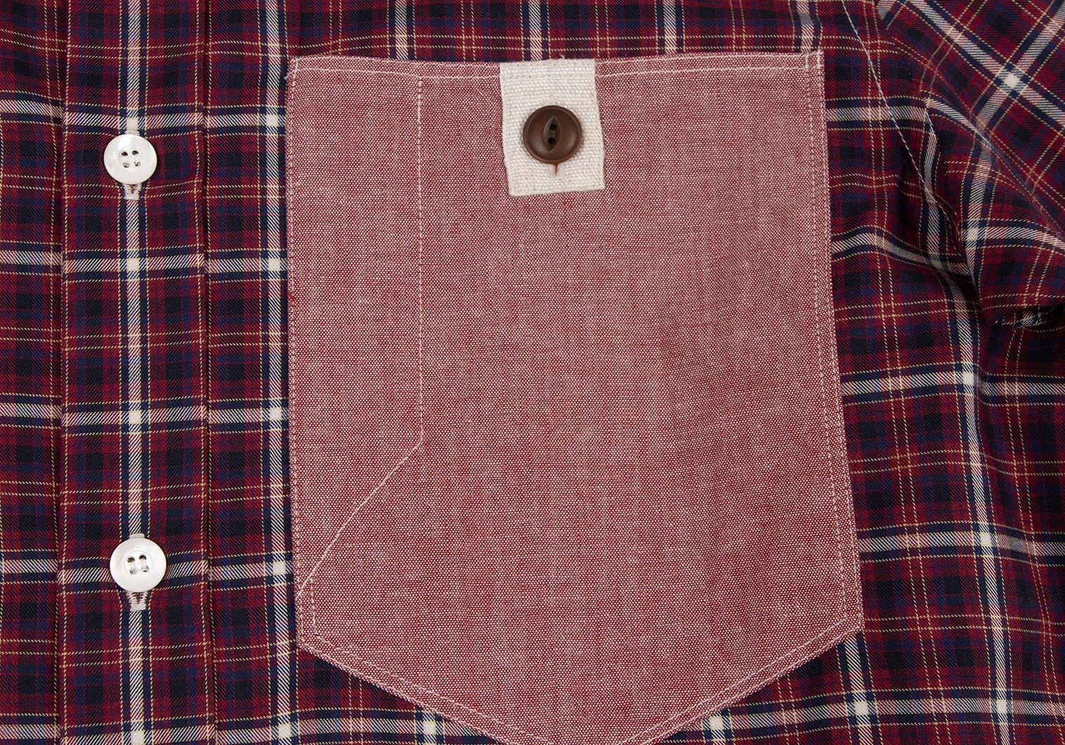 Junya Watanabe Check Pattern Panel Mixed Material Shirt in Red, Size XS Size US XS / EU 42 / 0 - 5 Thumbnail