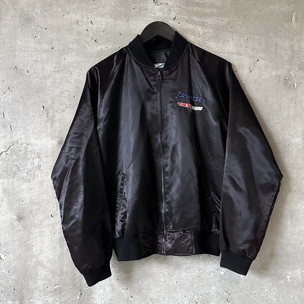 Chevrolet Vintage 90’s Corvette Satin Bomber Jacket Size US M / EU 48-50 / 2 - 2 Thumbnail