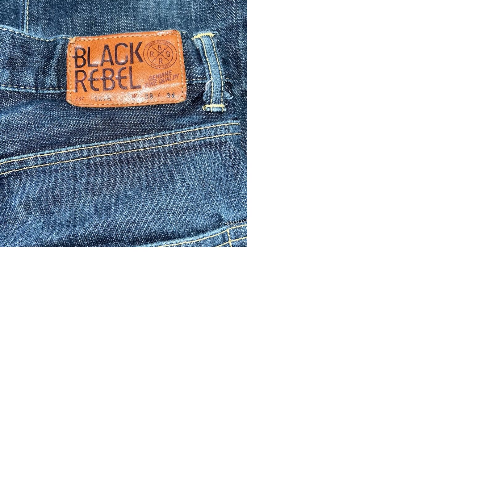 Denime Rude Gallery Black Rebel Jeans Denim 5-Pocket Button Closure 28x32 Men’s Regular Straight Black Dark Wash Vintage No Size US 28 / EU 44 - 9 Thumbnail