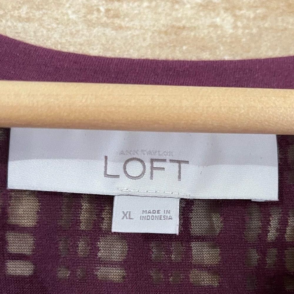 Loft LOFT semi sheer windowpane pattern crew neck tee size XL Size XL / US 12-14 / IT 48-50 - 8 Thumbnail