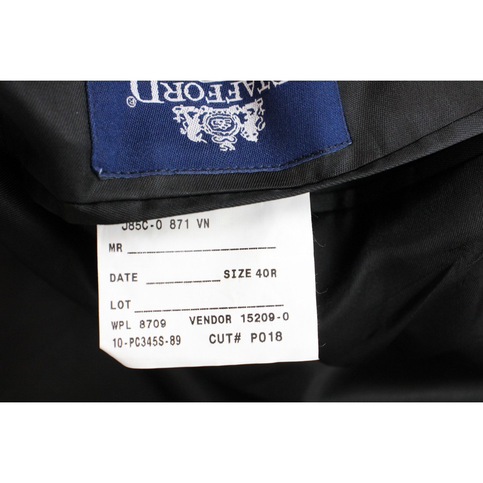 Stafford Stafford Blazer Mens Size 40R Black Notch Lapel 2 Button Size 40R - 6 Thumbnail