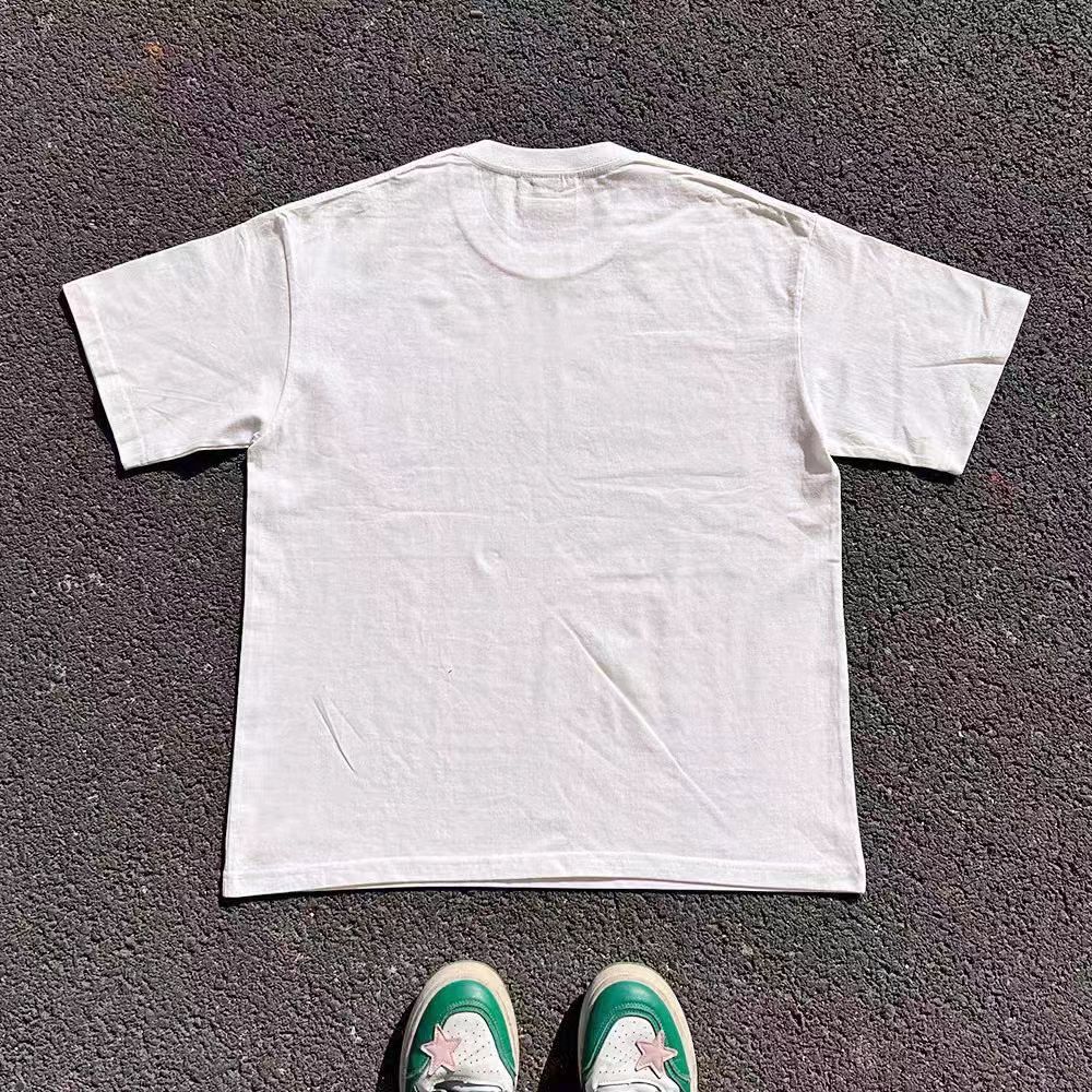 Vintage White street washed retro clown print cotton t-shirt Size US M / EU 48-50 / 2 - 2 Thumbnail