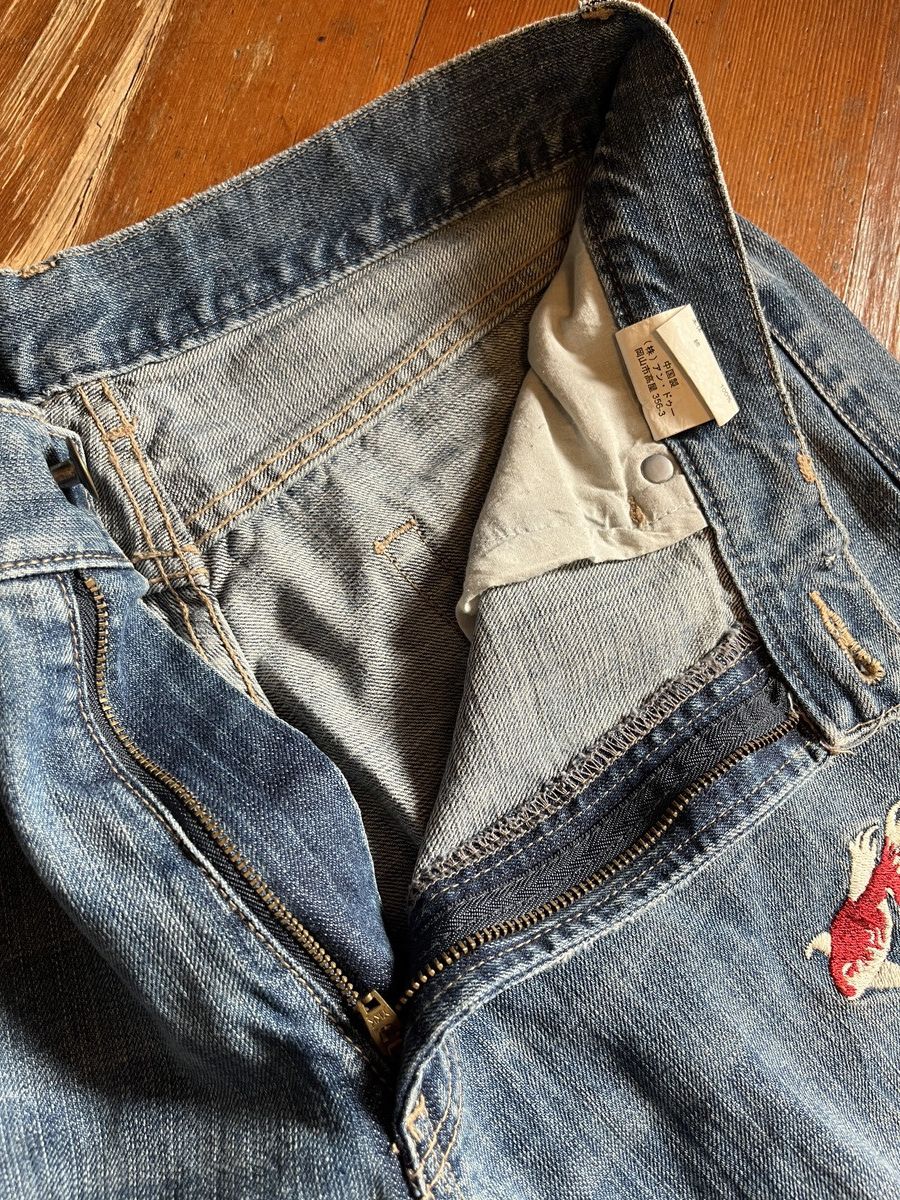 Japanese Brand × Vintage Vintage Japanese Embroidered Koi Denim Size US 31 - 5 Thumbnail