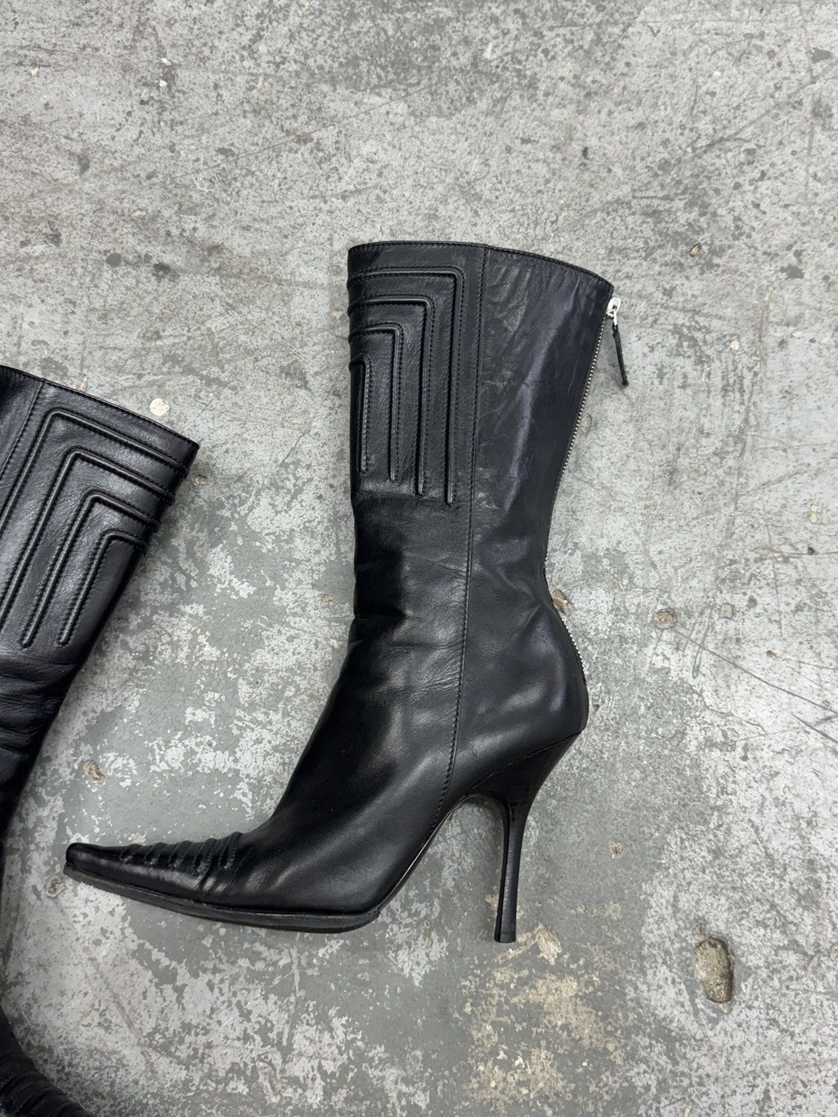 Vintage y2k Archive Real Leather Heels Vintage Boots Size US 7 / IT 37 - 3 Thumbnail