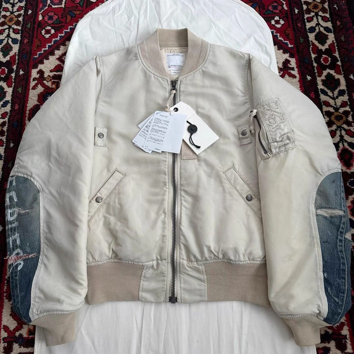 Visvim Sz 2 Visvim 19AW Thorson Ma-1 denim patches jacket Size US M / EU 48-50 / 2 - 2 Thumbnail