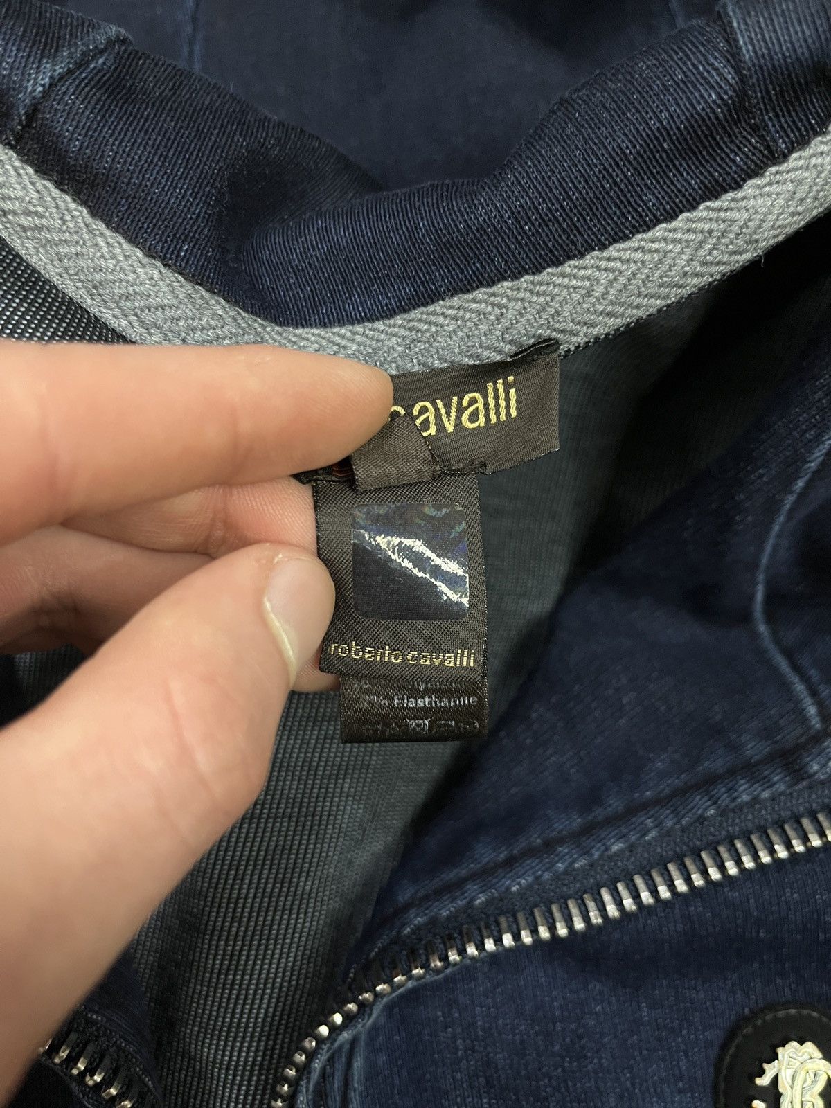Roberto Cavalli Roberto Cavalli Gym Stretch Denim Hoodie Jacket Sweatshirt Size US M / EU 48-50 / 2 - 5 Thumbnail