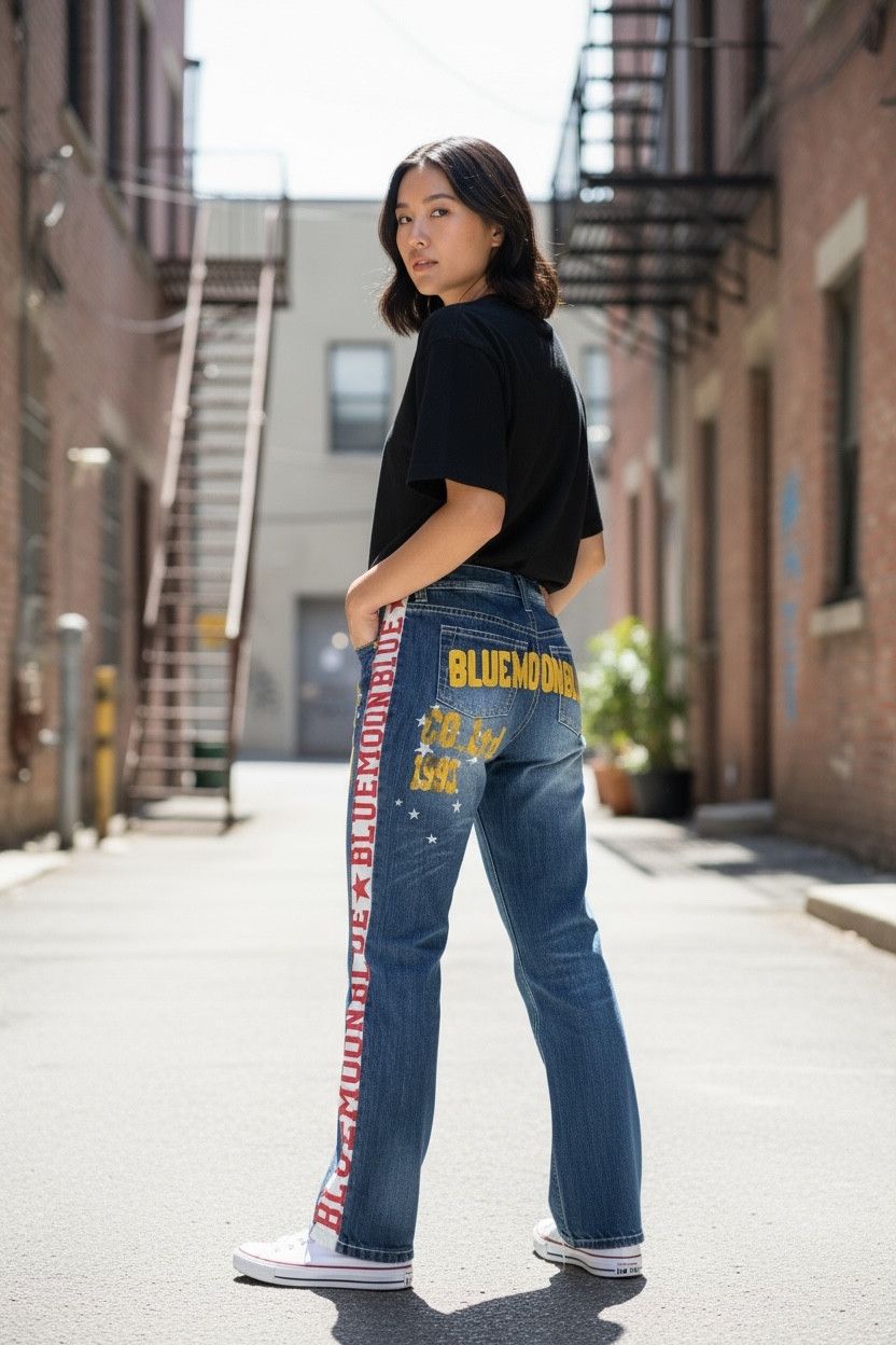 Japanese Brand Vintage BLUEMOONBLUE Side SpellOut Butt Embroidery Hysteric Size US 30 / EU 46 - 2 Thumbnail