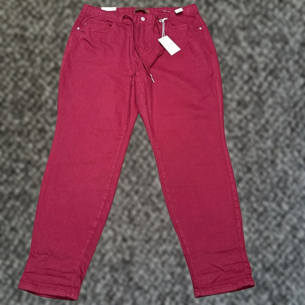 Vintage Judy Blue Jeans Womens 18W High Waisted Skinny Stretch Red Denim 5-Pocket City Stable High Rise Regular Plus Womens Size 40" / US 18 - 1 Thumbnail