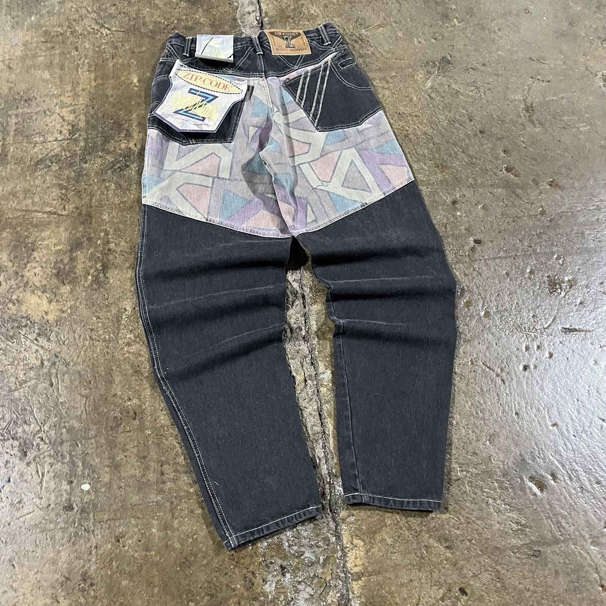 Cross Colours × Southpole × Vintage Crazy Vintage 90s Zip Code Jeans Skater Hip-Hop Style Unique Size US 32 / EU 48 - 3 Thumbnail