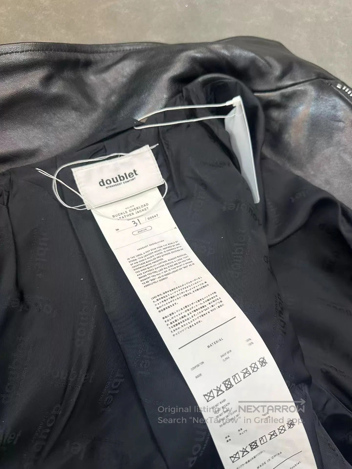 Doublet Black Leather Jacket with Buckles and Zippers. Size US M / EU 48-50 / 2 - 3 Thumbnail